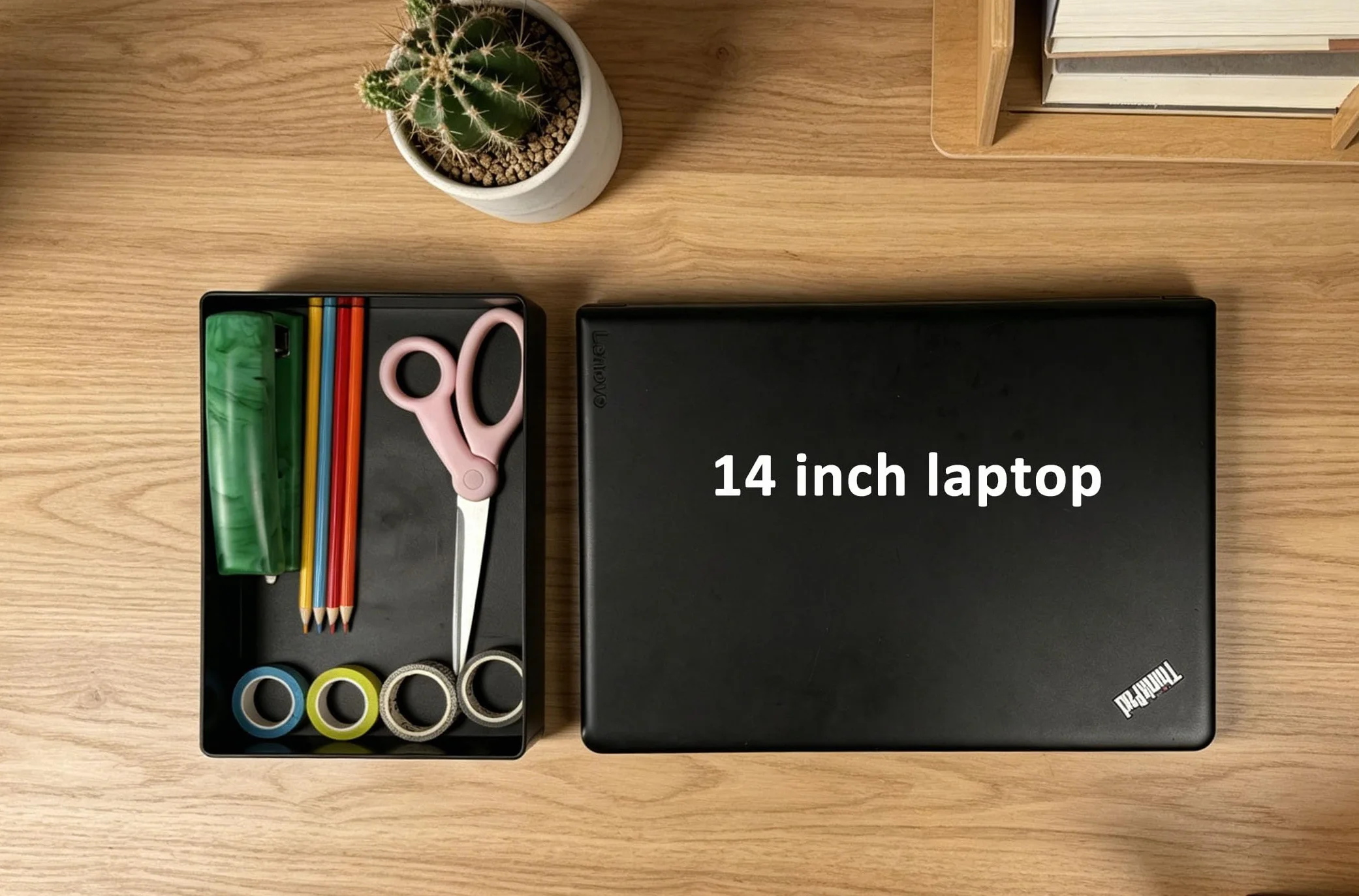 Amazon Basics – prostokątny plastikowy organizer, tacka na akcesoria, czarny.