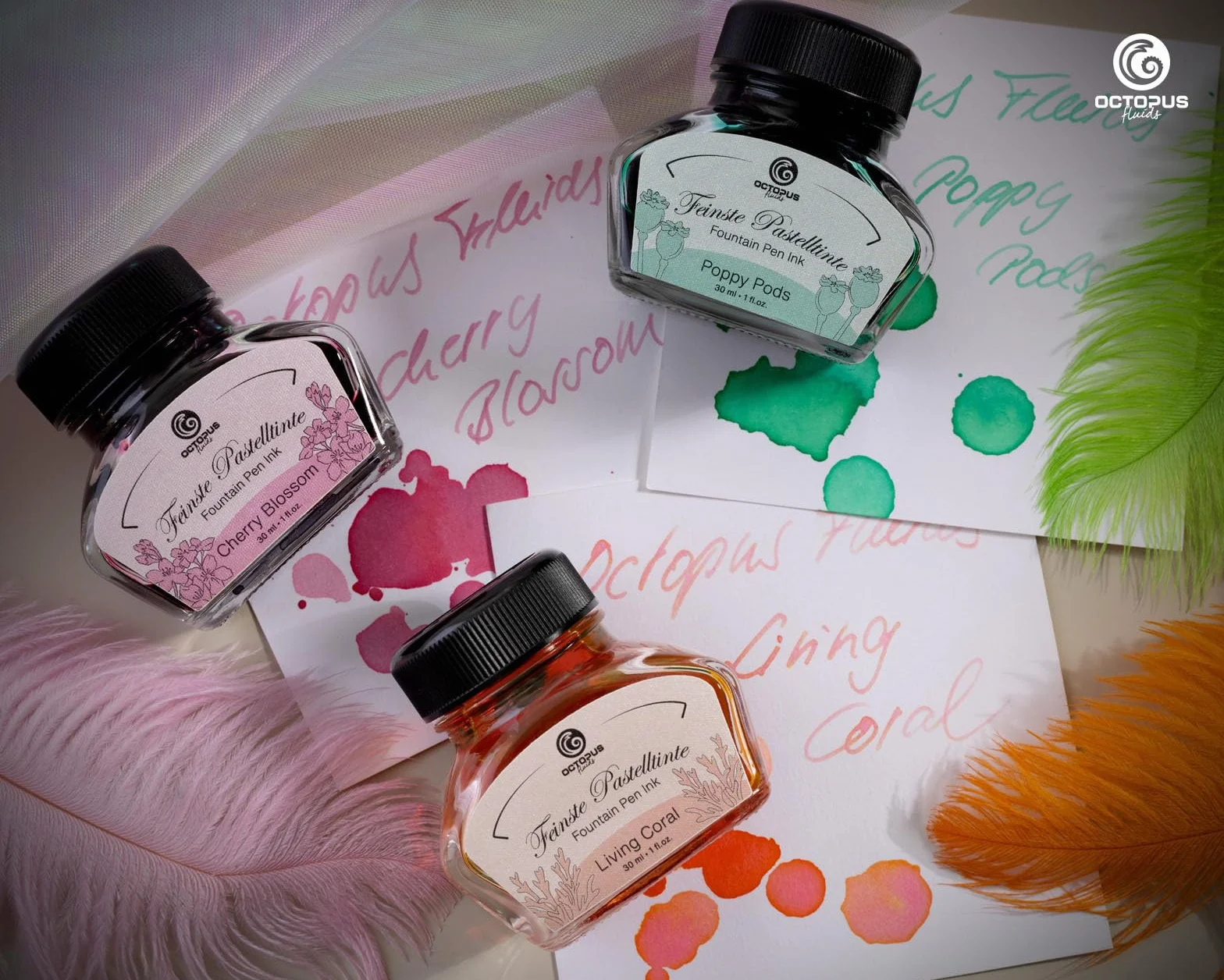 Atrament do piór wiecznych Cherry Blossom 30 ml pastelowy różowy do kaligrafii