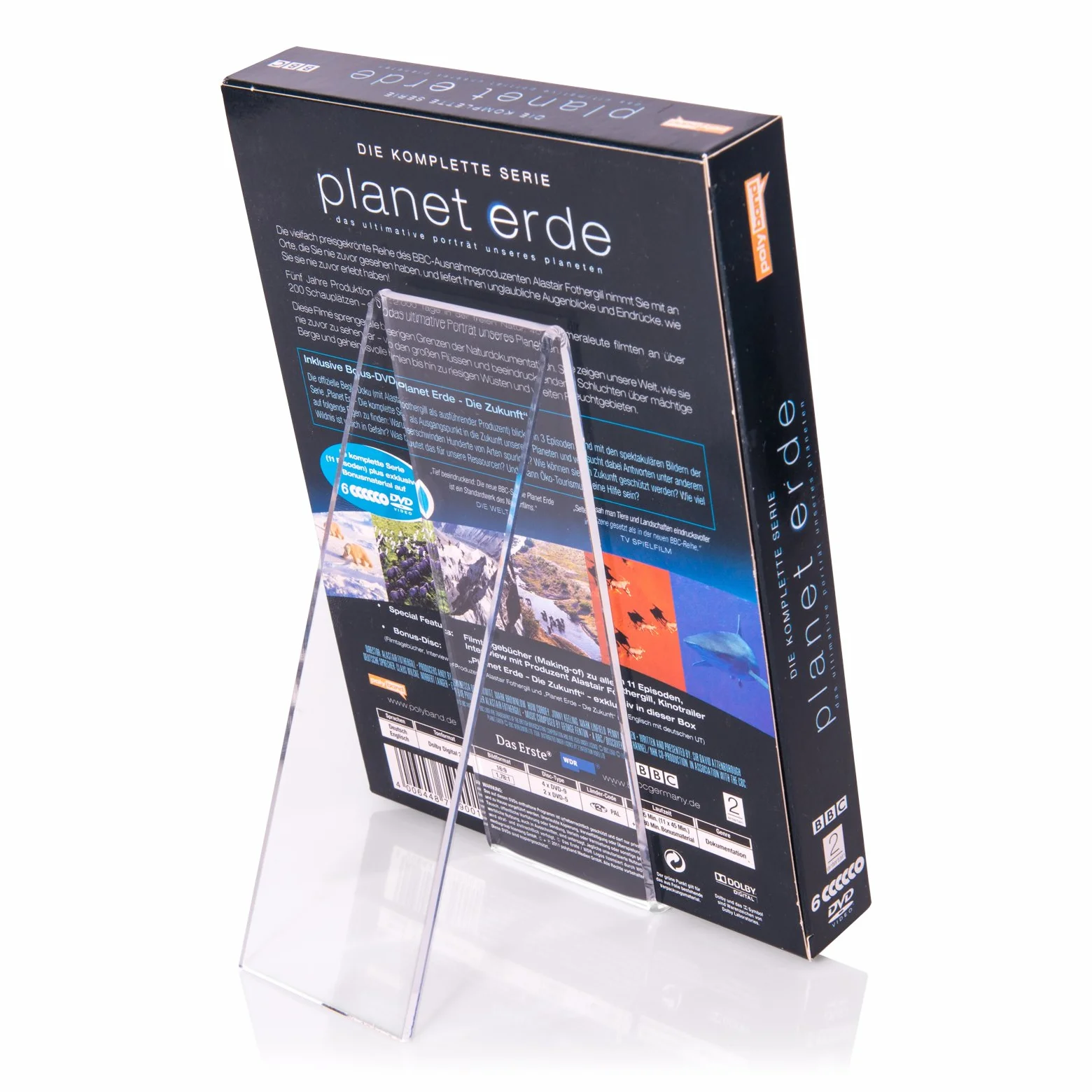 VITAdisplays® Talerz skośny, stojak na książki, nośnik towarów jako podpórka na książki z tworzywa PLEXIGLAS® (przezroczysta, 15 cm)