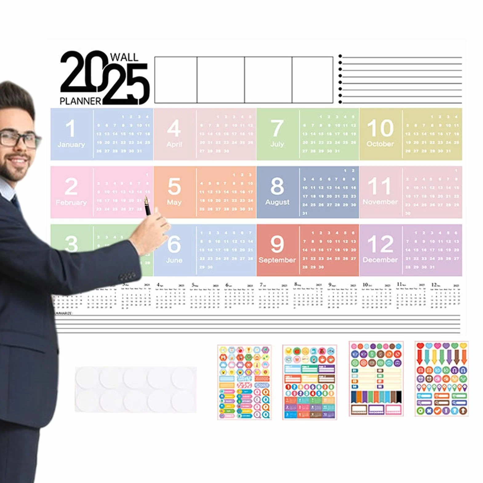 Kalendarz ?cienny 2025 12 miesi?cy, planer roczny 2025 - ca?oroczny kalendarz ?cienny | akcesoria do dekoracji domu, planer od stycznia 2025 r. do grudnia 2025 r. dla dzieci i doros?ych