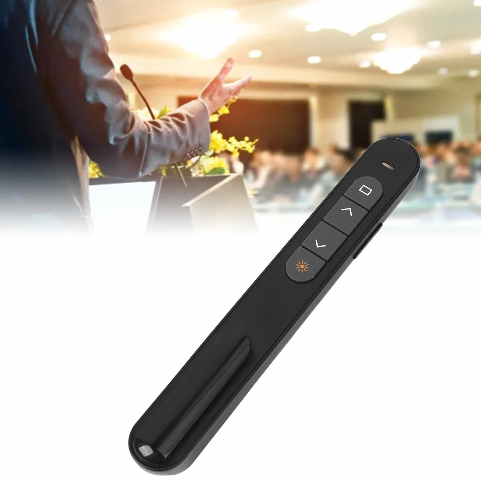 Bezprzewodowy Prezenter, Zatrzask do Prezentacji, Przycisk do Prezentacji ze Sterowaniem USB, Pilot PPT PowerPoint do Laptopa, do Biura w Klasie, Wymagana Bateria AAA