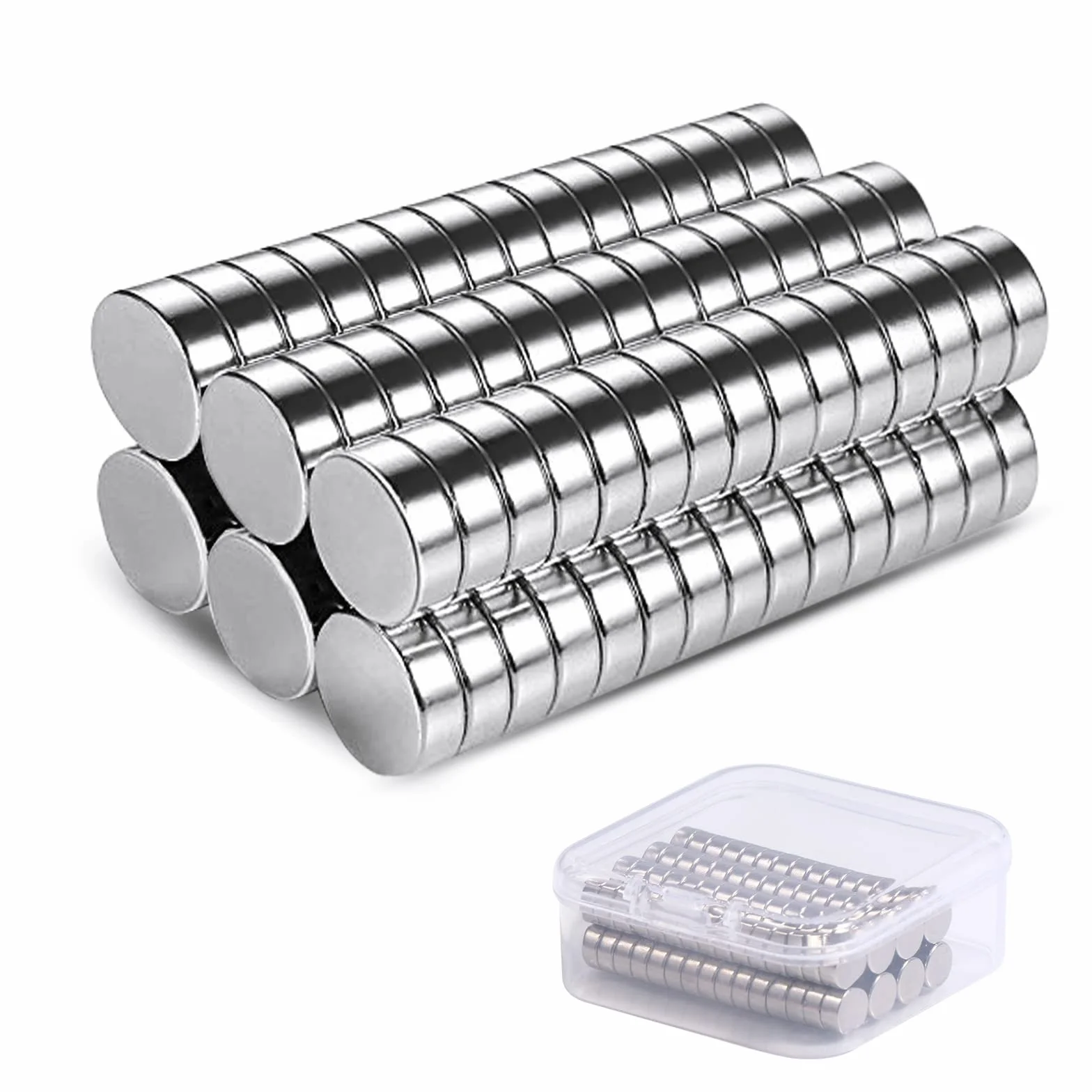 Małe magnesy na lodówkę neodymowe 6 mm x 3 mm 60 szt. Vinabo