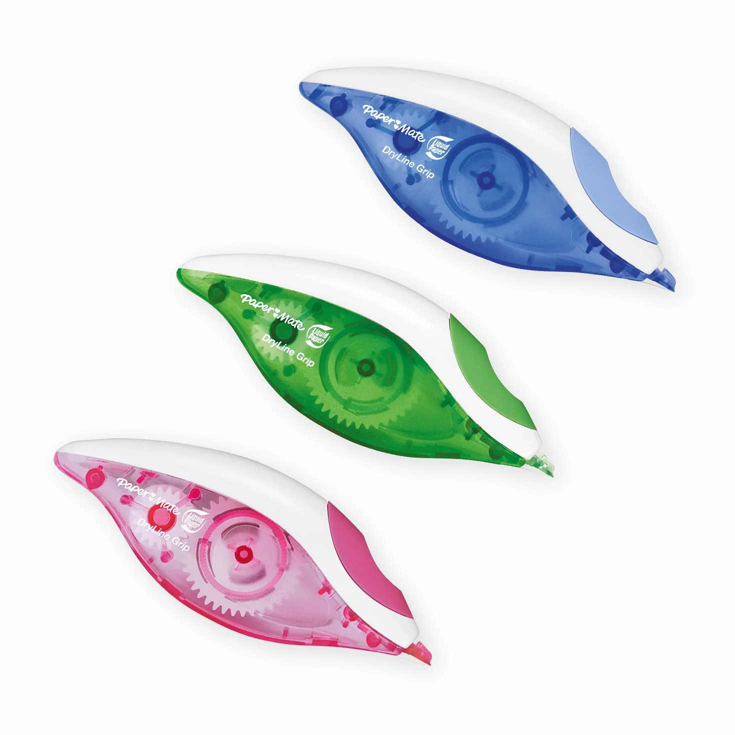 Paper Mate Korektor Liquid Paper DryLine Grip 2 szt. Różowy Niebieski