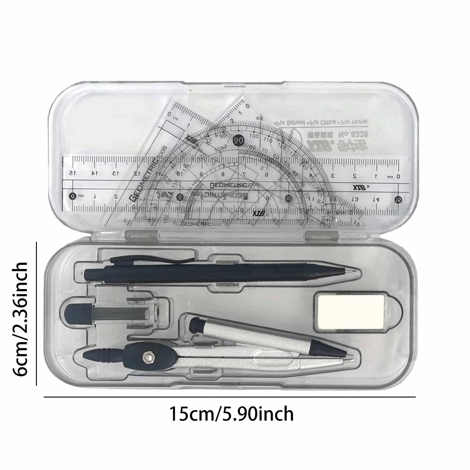 Compass and Protractor Set, Math Geometry Kit, Precision Engineering for Student School