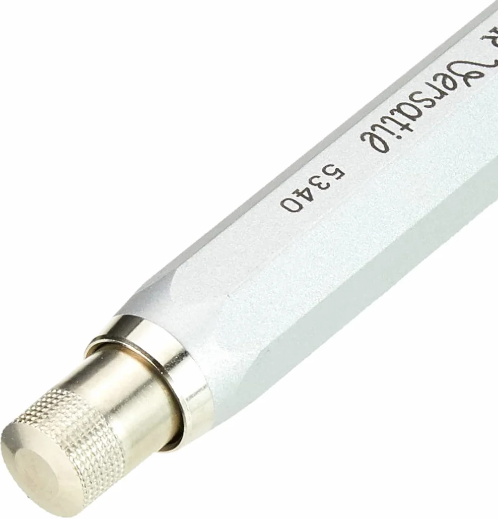 Koh-I-Noor 5,6 mm metalowe ołówki mechaniczne z temperówką. 5340. Srebro