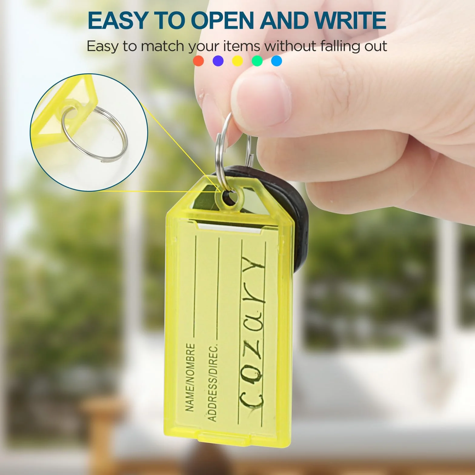 Cozary 40 szt. Brelok do kluczy Etykieta Brelok do kluczy do oznaczania kluczy do oznaczania kluczy Plecak Zwierzęta Walizki 5 kolorów