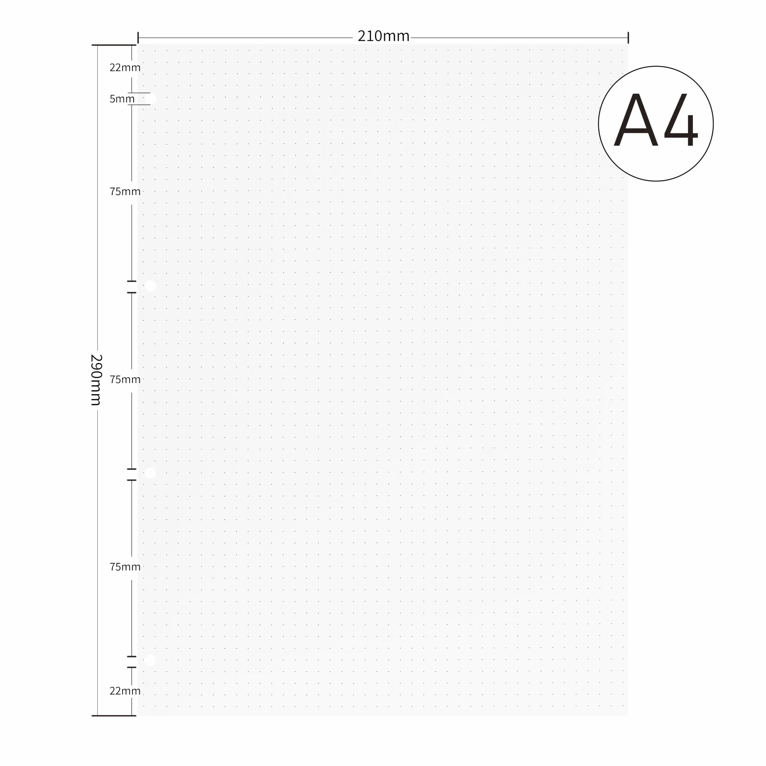 Papier uzupełniający A4 5 mm Punktematrix 135 arkuszy 29x21 cm 100 g/m² 4 otwory