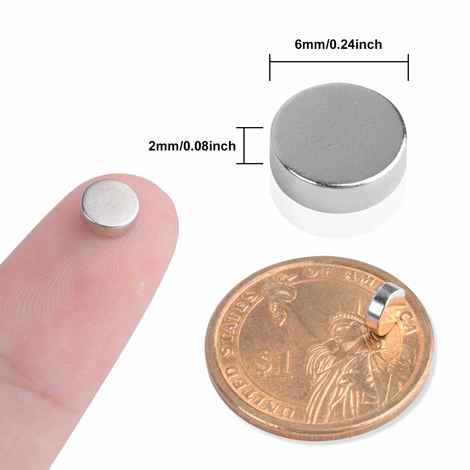 MIN CI 6 x 2 mm mini magnesy mocne, 130 sztuk, małe magnesy płaskie, magnesy neodymowe, okrągłe, magnesy na lodówkę, tablicę magnetyczną, tablicę do przypinania zdjęć