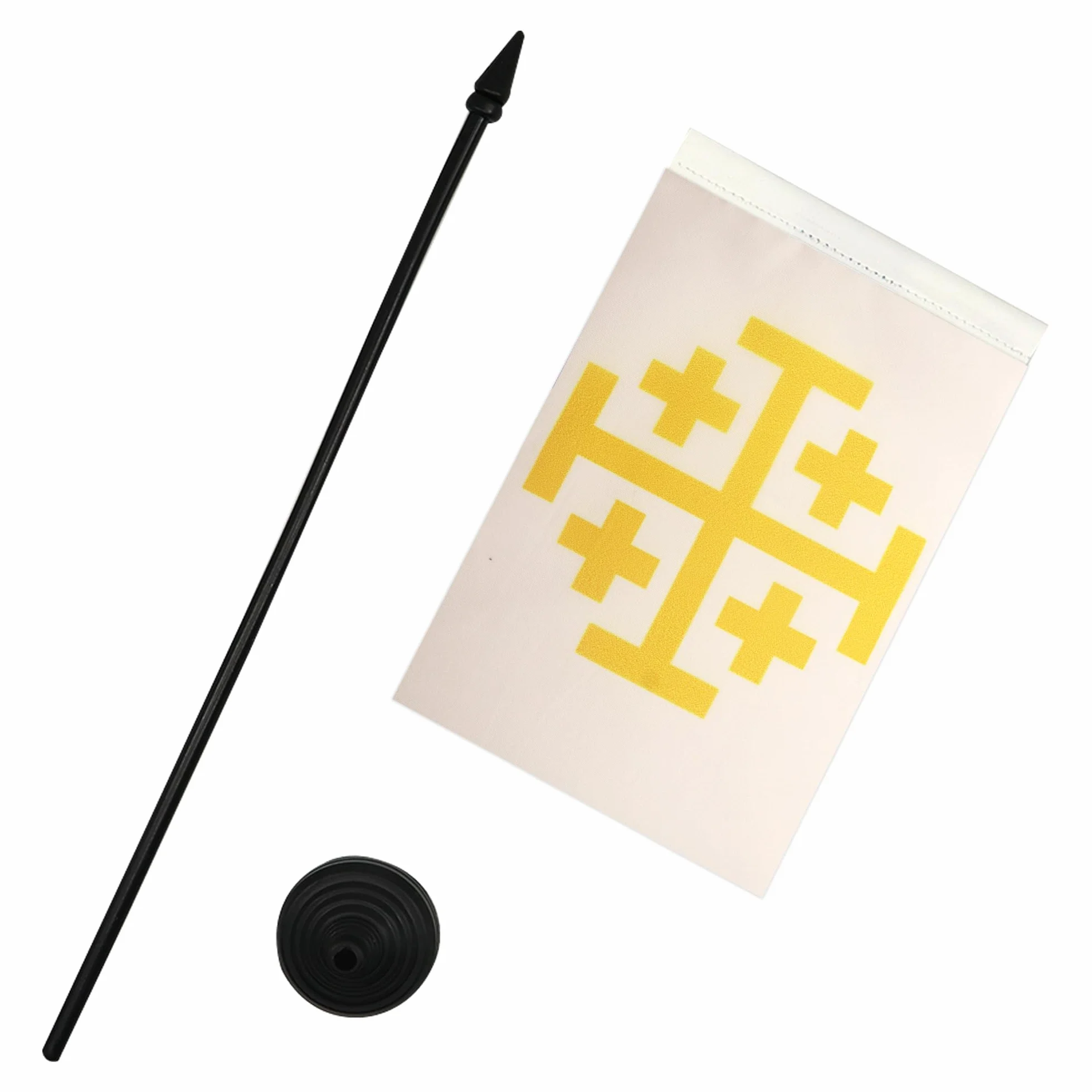 Drapeau de Table Royaume de Jérusalem, 21cm x 15cm