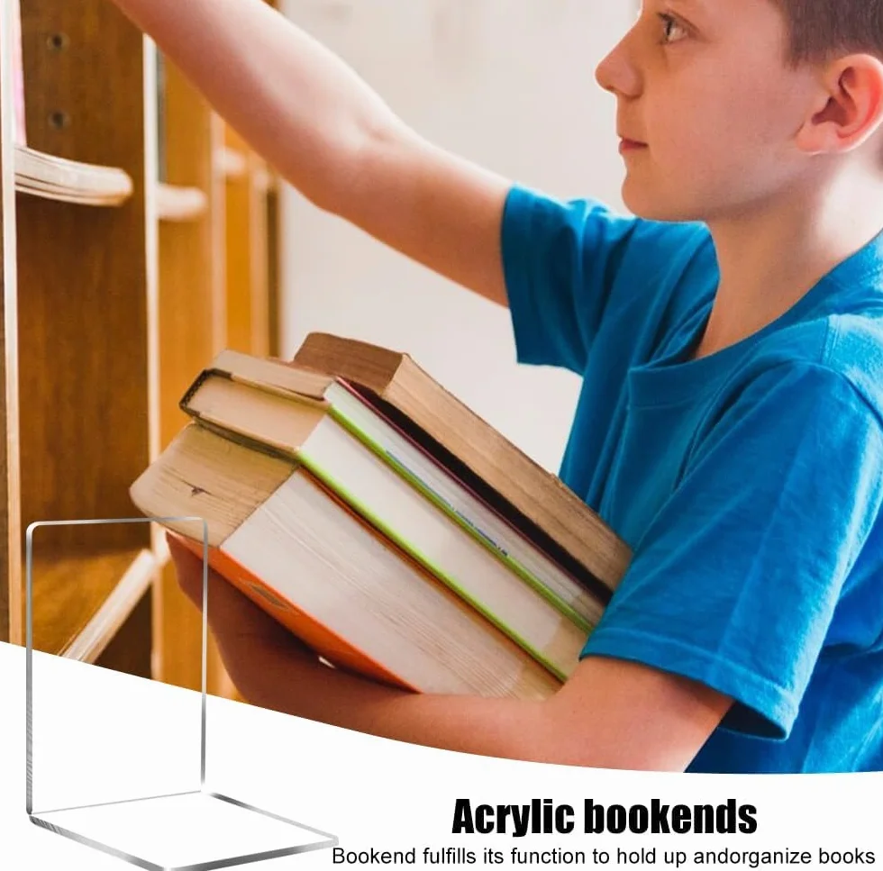 Przezroczyste akrylowe podstawki do książek - 8 sztuk
