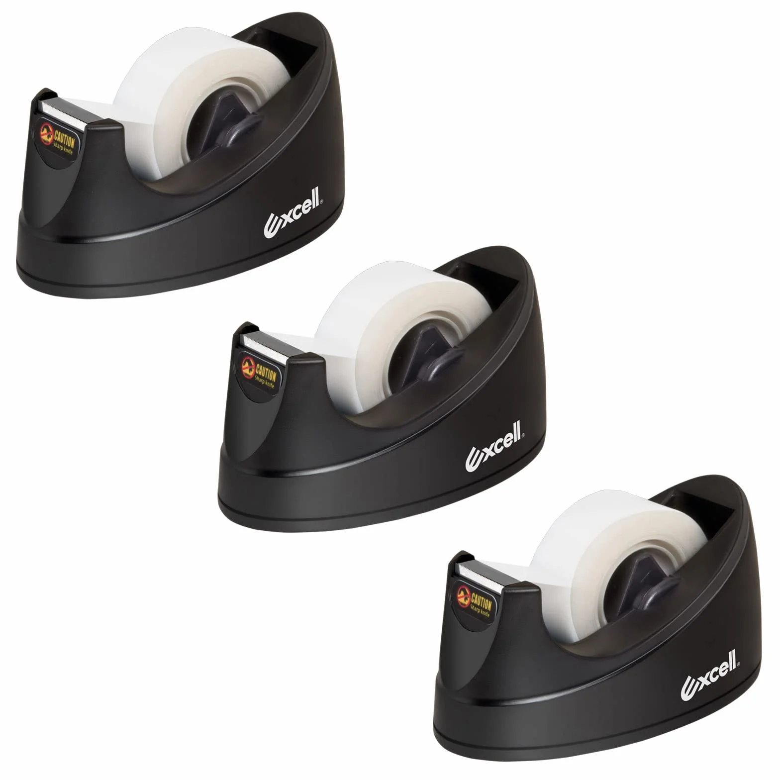 Excell Mini dozownik taśmy biurkowej (rdzeń 2,5 cm) z antypoślizgową podstawą, łatwy do użycia jedną ręką, urocze dozowniki taśmy, do użytku w domu, biurze, sklepie z prezentami i do pakowania (3)