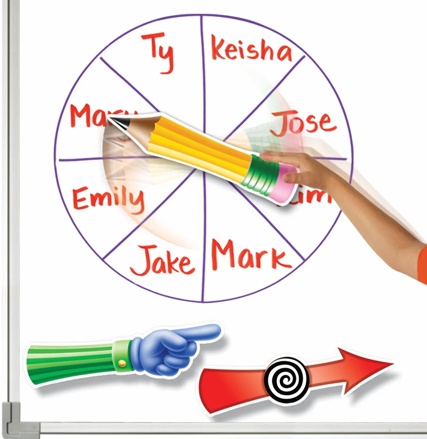 Learning Resources Spinzone Przód z Klasa Biała Tablica Przadka 3-Częściowy Zestaw 27.5 cm