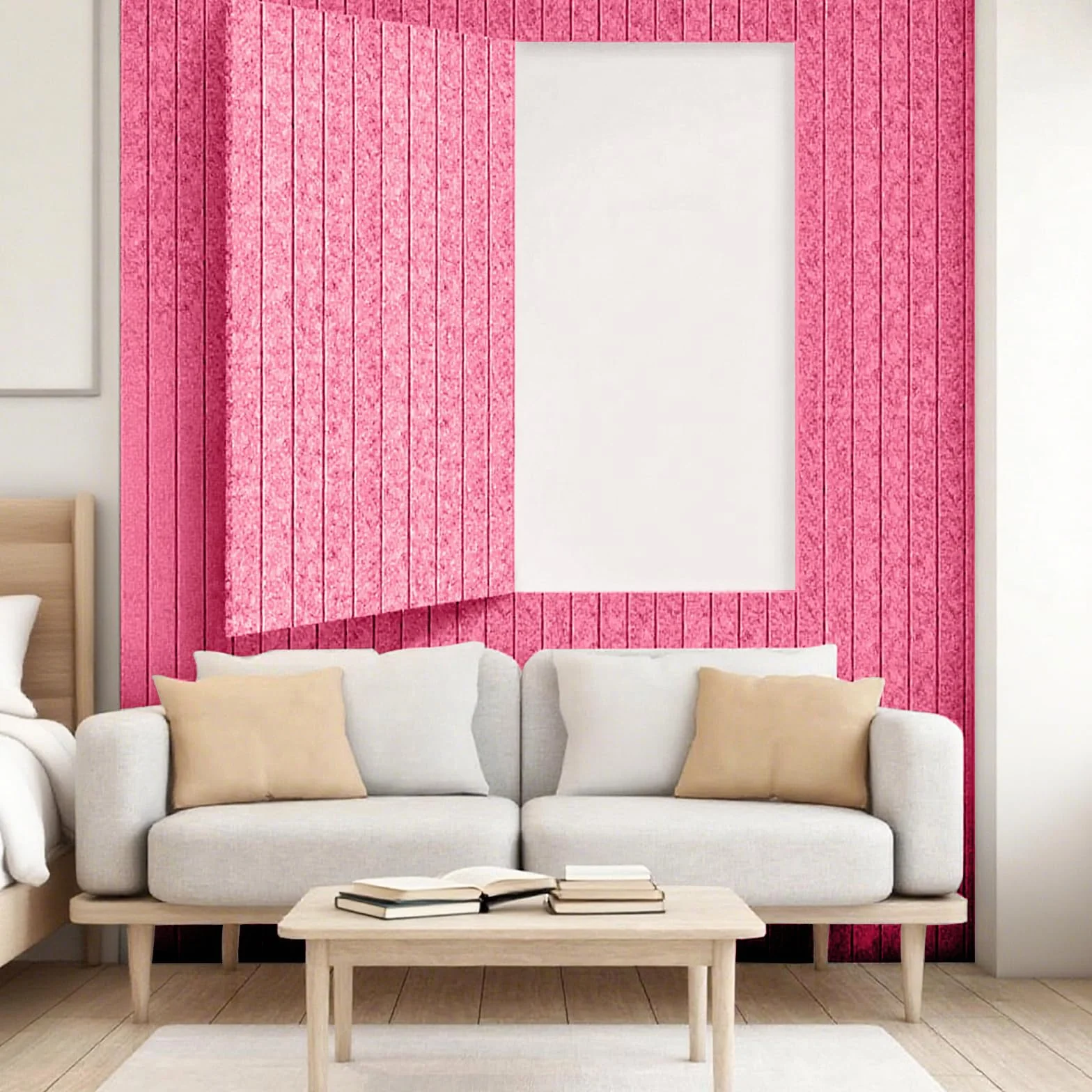 Duża Filcowa Tablica Pinnwand 120x90 cm Samoprzylepna z 60 Szpilkami Różowo-Peach