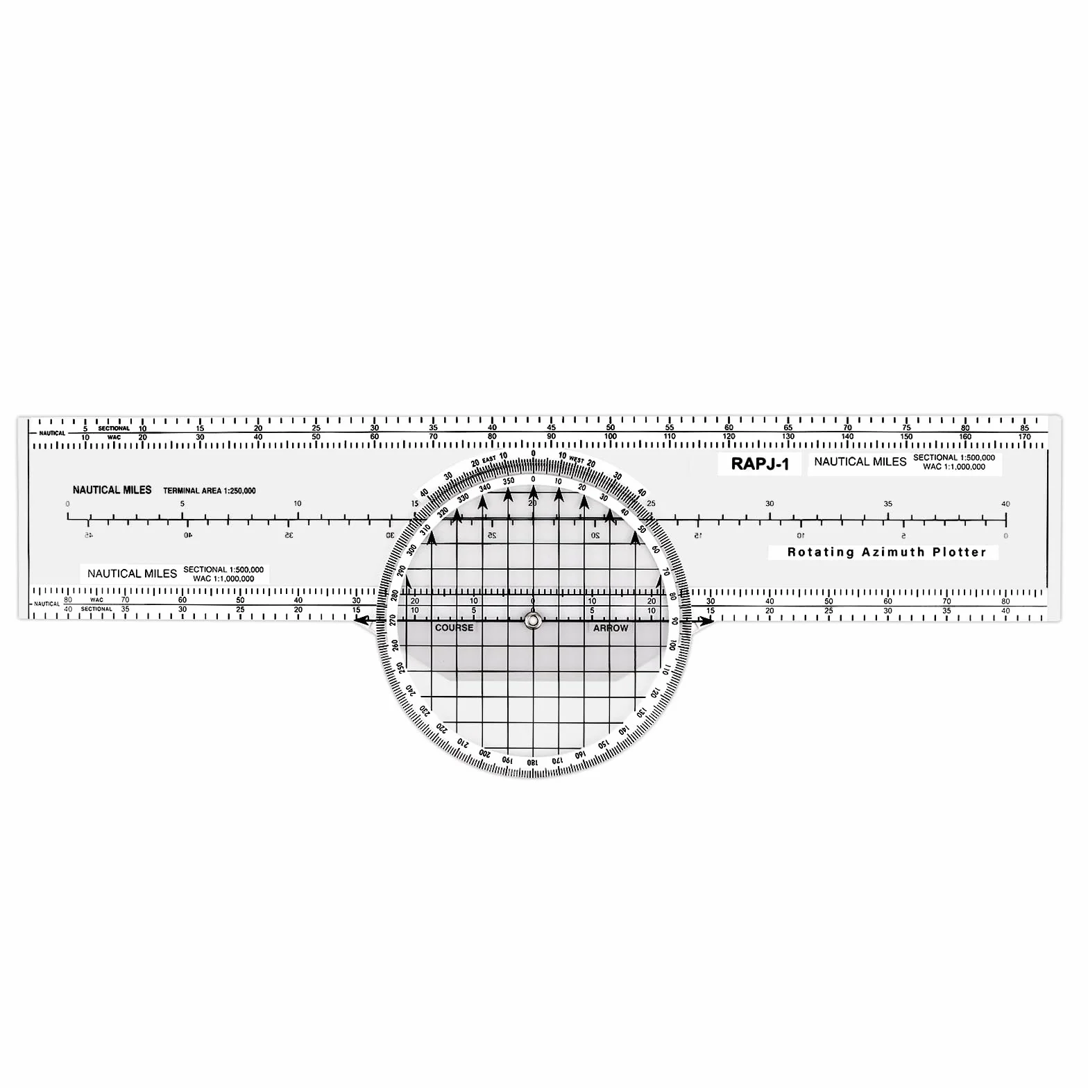 Medarchitect Ploter lotniczy z 8 funkcjami do akcesoriów studenckich pilotów, obrotowy azymut, wykresy WAC, ploter nawigacji powietrznej, 34 cm