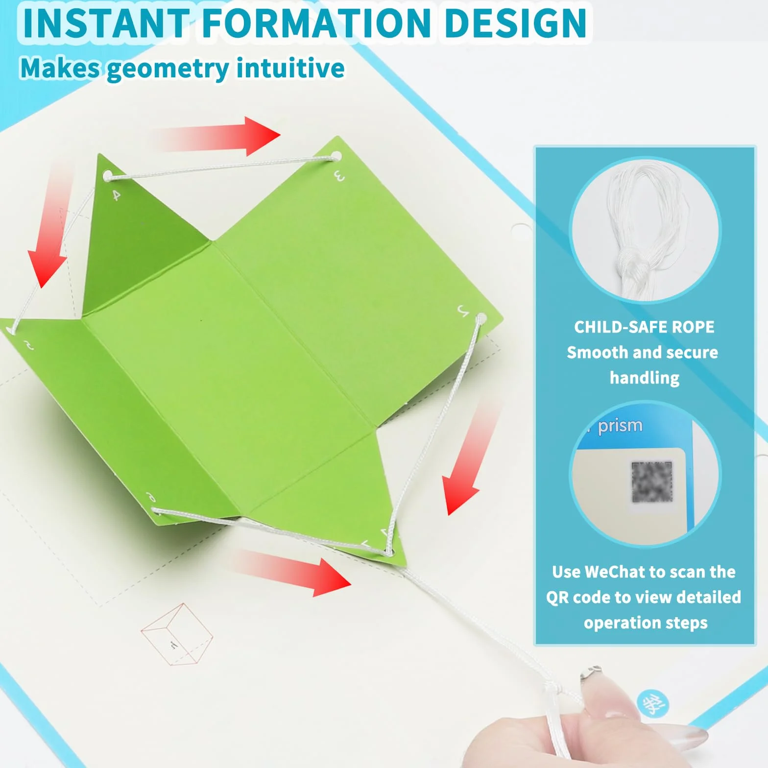 Pull String 3D Geometry Learning Book 15 modeli DIY książka do majsterkowania, myślenie przestrzenne i matematyka, pomoc w nauce, geometryczne kształty, trening z instrukcją wideo, prezent do szkoły
