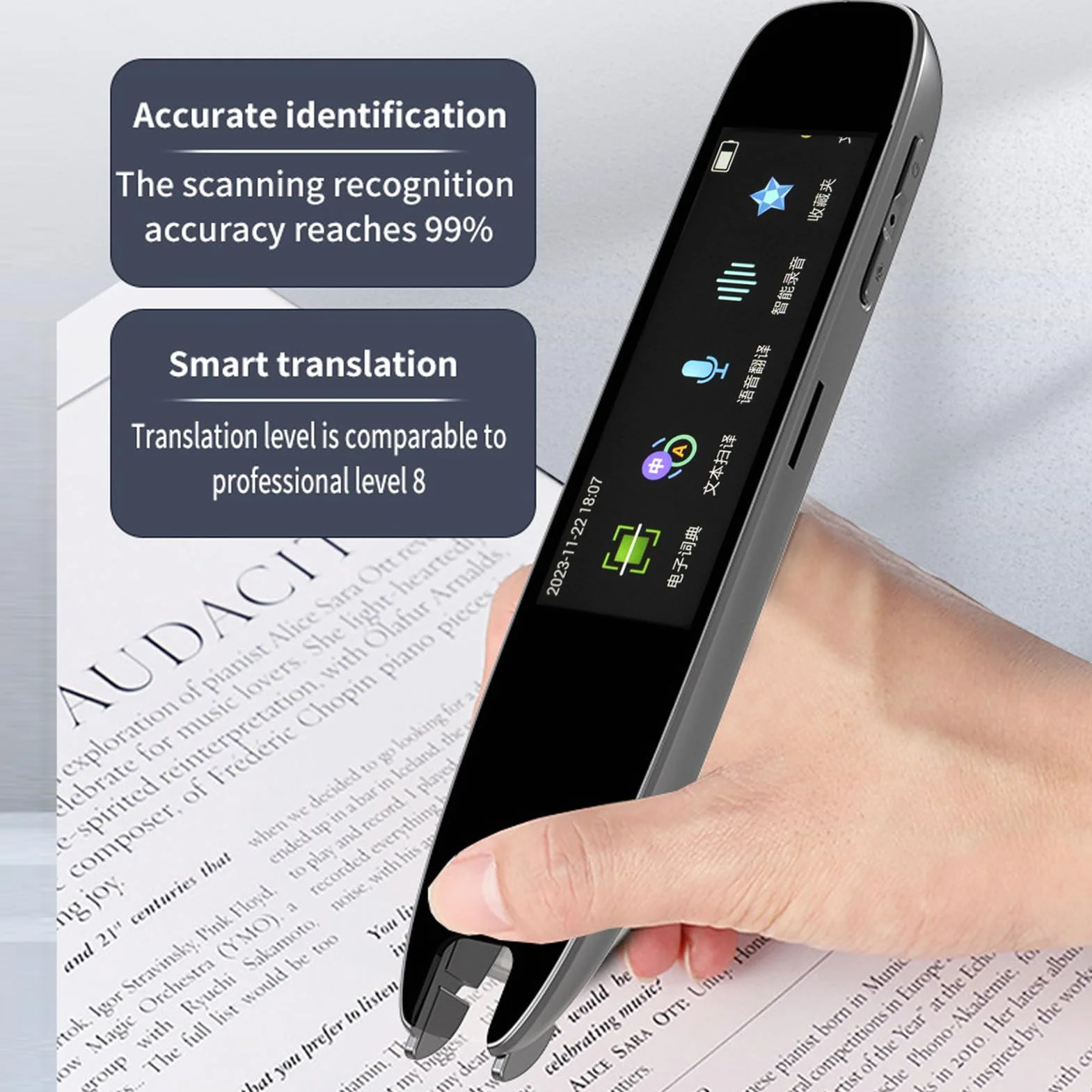 Smart Scan Słownikowe Pióro Tłumacz Czytnik OCR z Ekranem Dotykowym