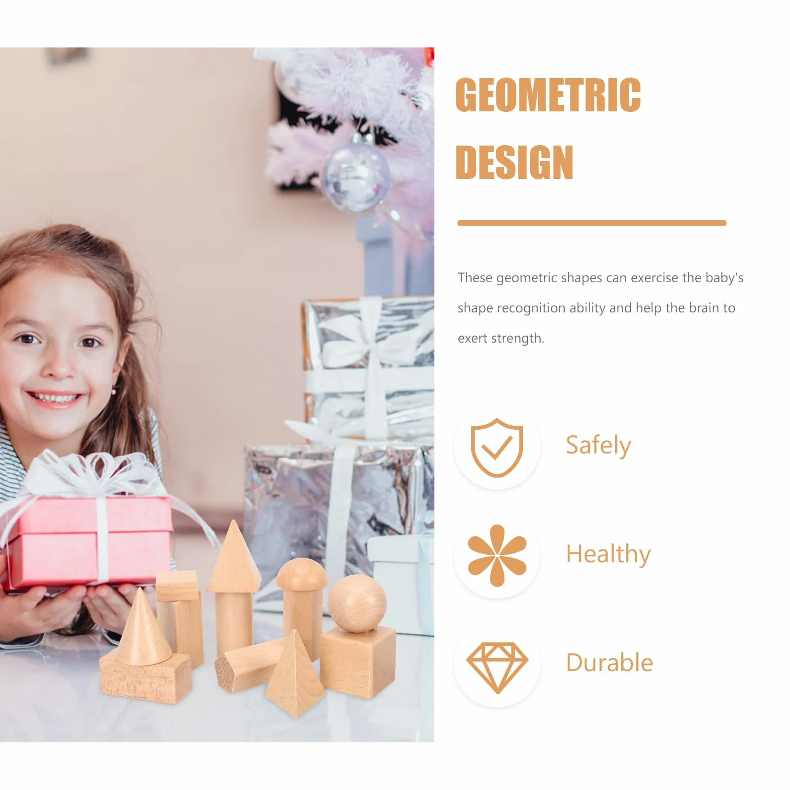 UPKOCH 12 sztuk geometrycznych narzędzi do produkcji geometrycznych stałych kształtów manipulacje w wieku przedszkolnym elementarne kształty 3D do nauczania geometryczne ciała stałe kostki drewno