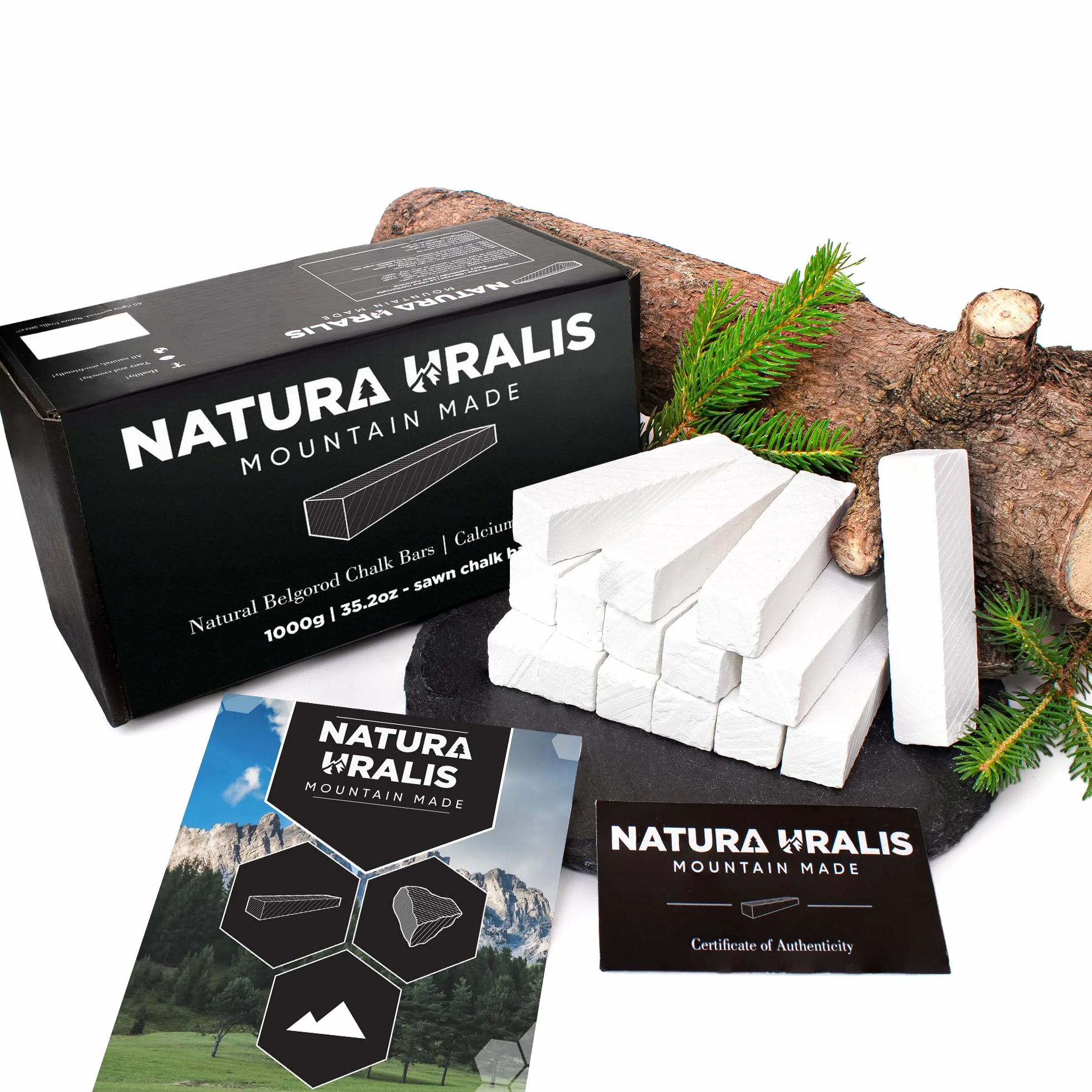 Tynk Siekany Natura Uralis 1000g Białych Słupków Wapiennych