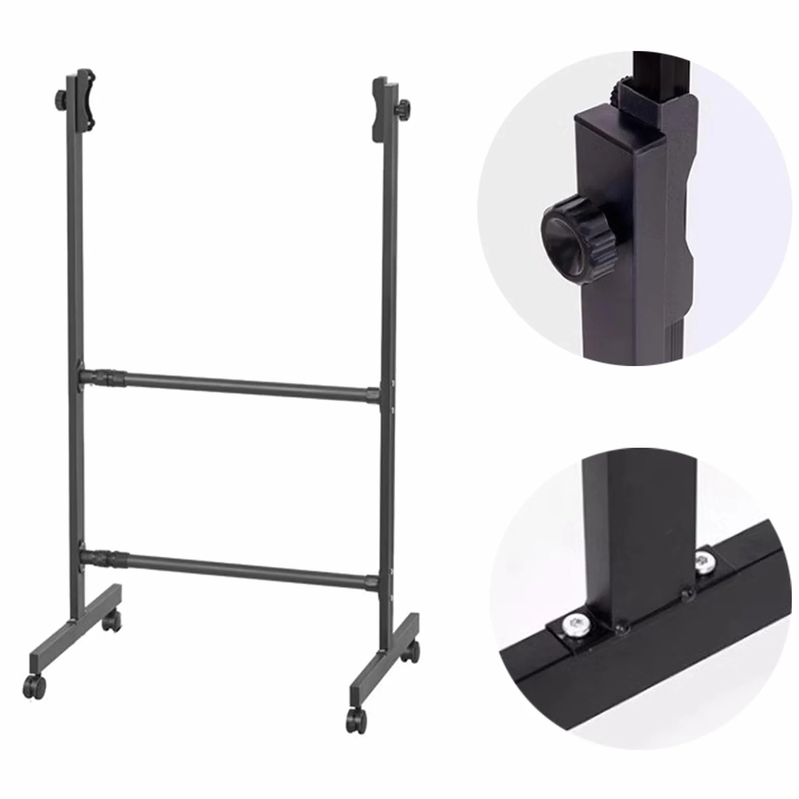 Uniwersalny Stojak Mobilny, Regulowany Metalowy Stojak Z Kółkami Jezdnymi Do Tablic Suchościeralnych, Kredowych, Suchościeralnych I Tablic Ogłoszeniowych(Black)