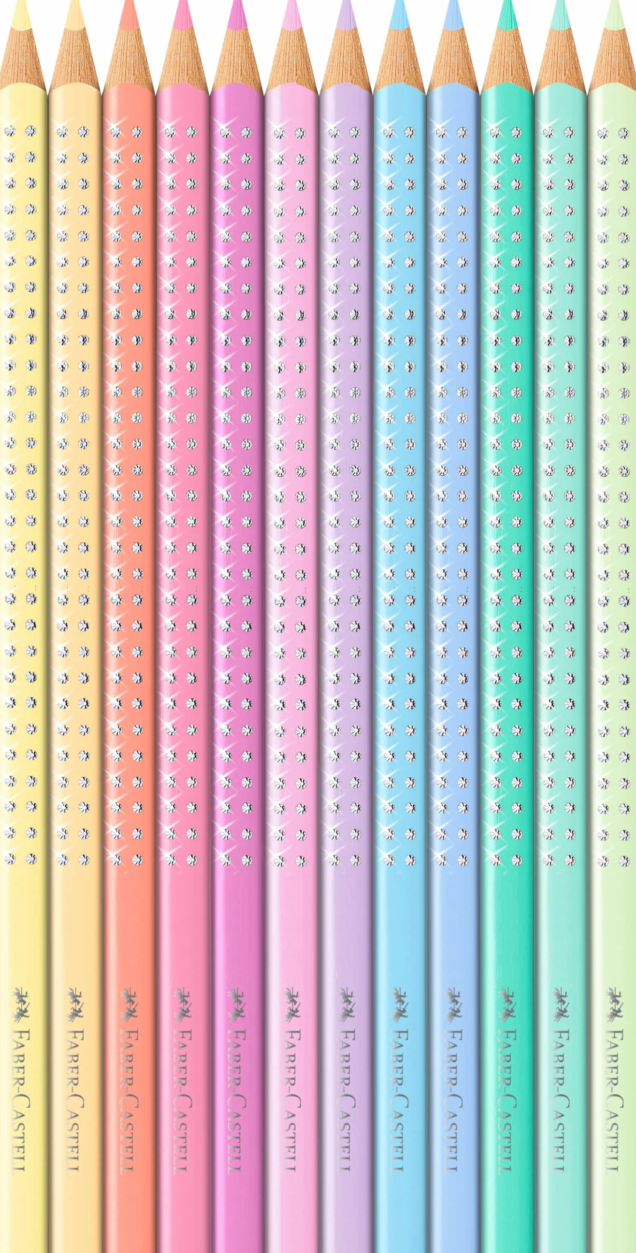 FABER-CASTELL zestaw kredek Sparkle Pastel 12 sztuk metalowe etui trójkątne