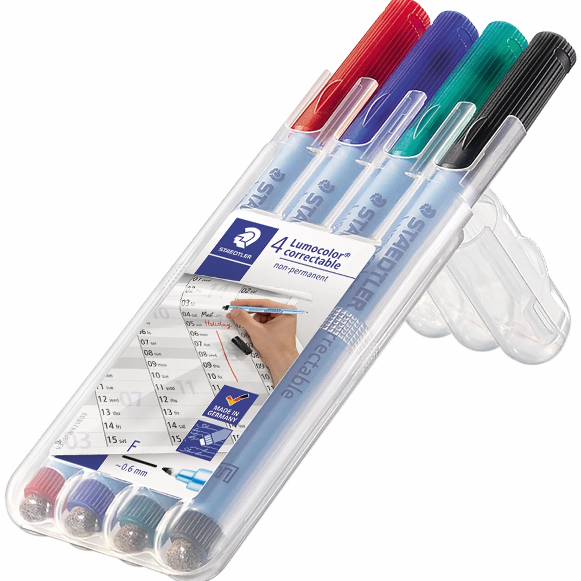 Staedtler Lumocolor Correctable Transparency Pen 305M WP4 Stalówka M Opakowanie 4 szt