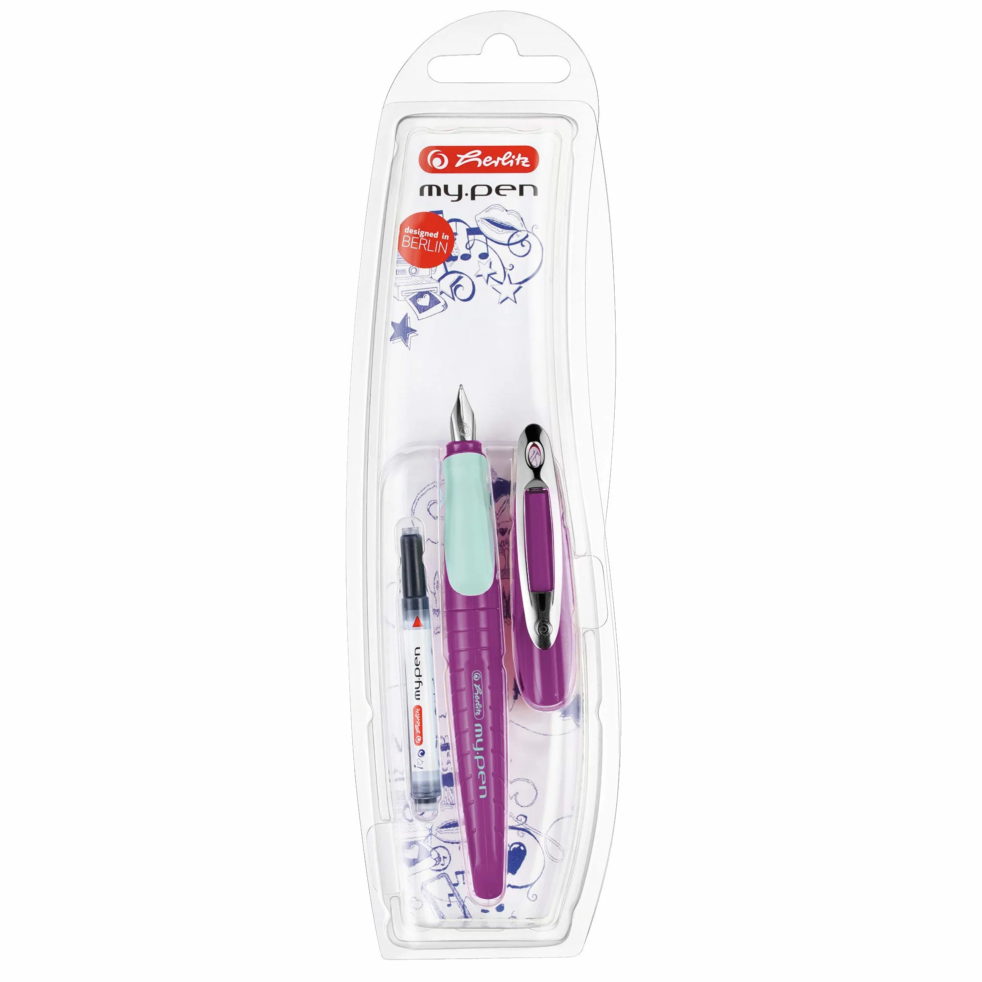 Herlitz Pióro wieczne my.Pen Średnia stalówka irydowa Na atrament Cool Pink