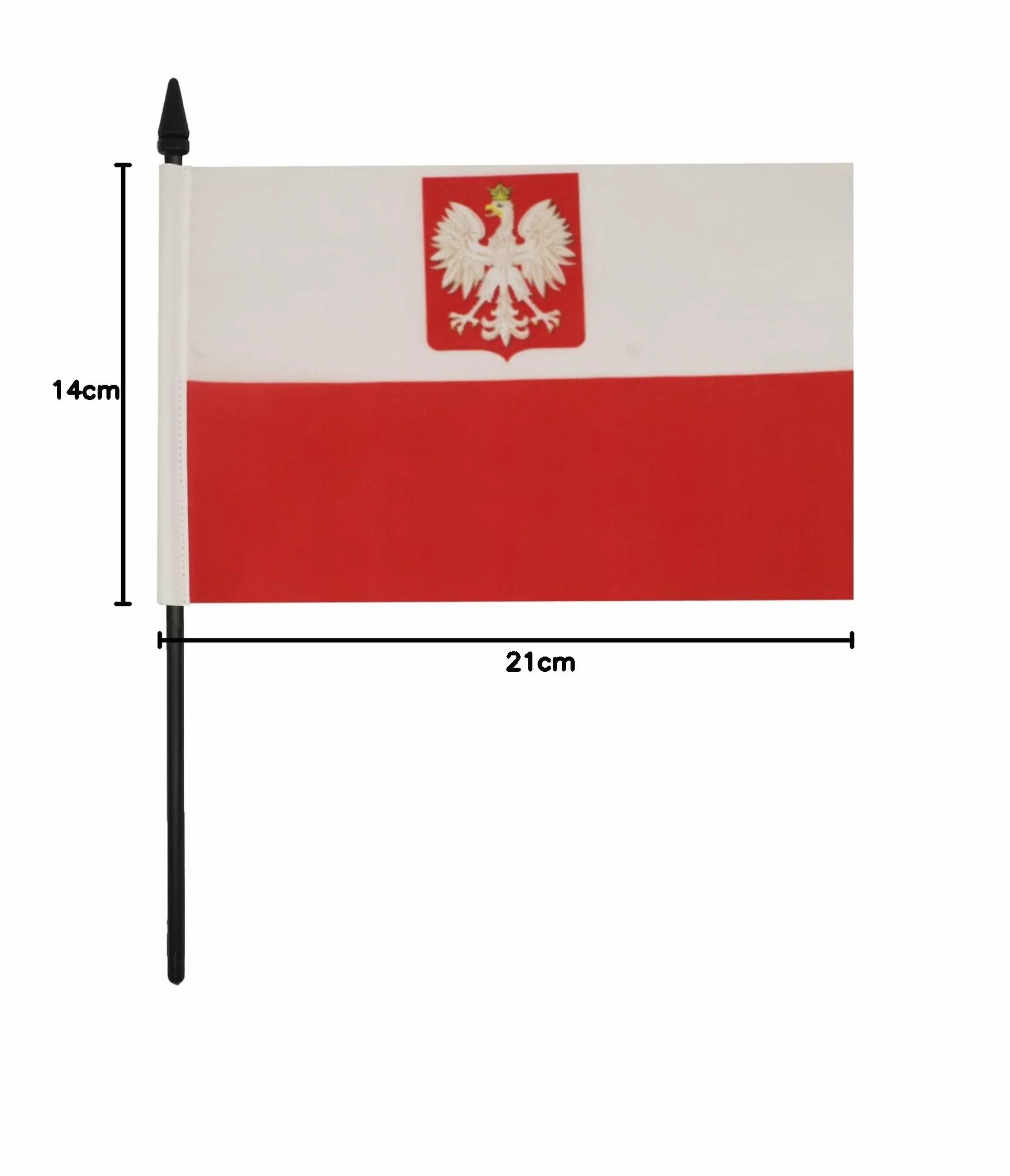 Drapeau de Table Pologne avec Aigle, 21cm x 14cm