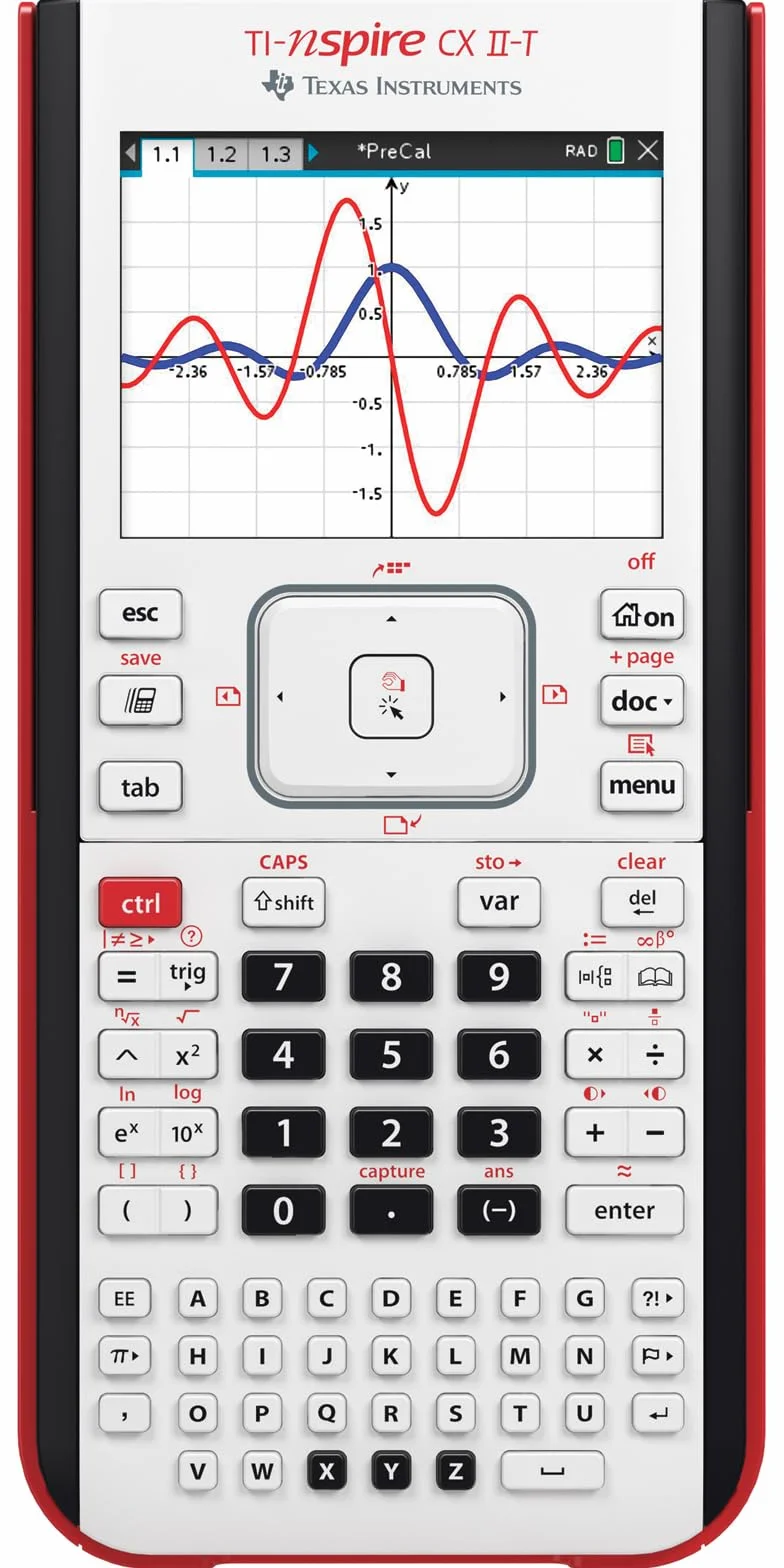 Texas Instruments Ti-Nspire Cx Ii-T NSCX2/FC/6E8/A Kalkulator Naukowy, Biały, 19 x 9 x 2 cm