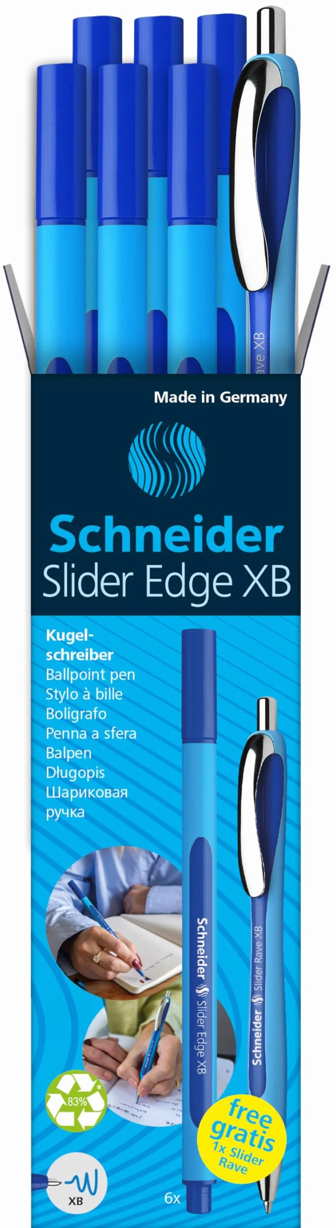 Schneider Slider Edge XB Slider Rave XB długopis niebieski 6+1 sztuk