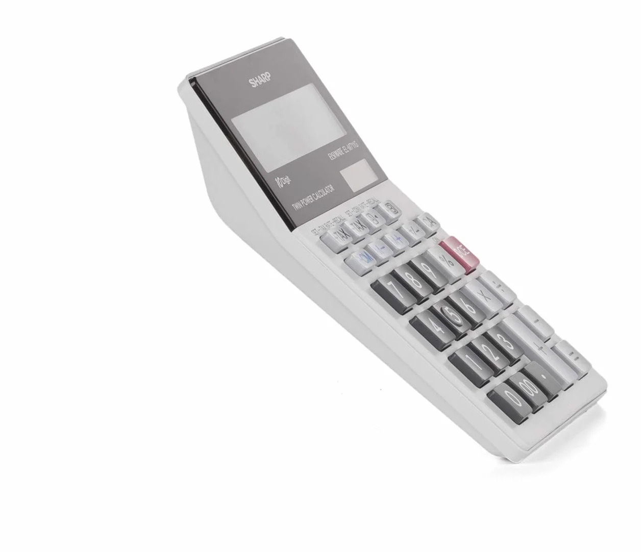 SHARP EL-M711 G kalkulator stołowy (10 cyfr, przelicznik walut, zasilany energią słoneczną i baterią) jasnoszary