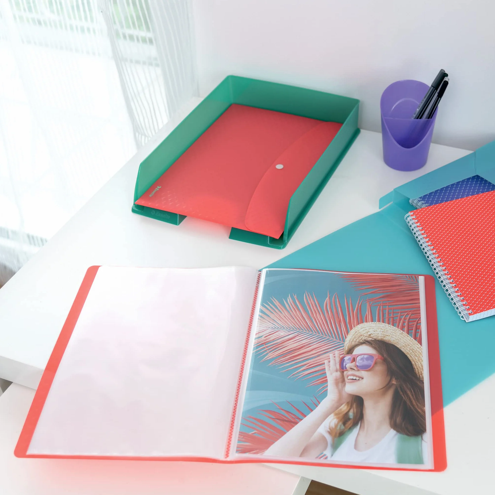 Esselte, Album Ofertowy z 60 Koszulkami A4 Esselte Colour'Breeze, 120 Kartek, do Domu/Biura, Prezentowanie i Przechowywanie Dokumentów, Wytłoczony Wzór, Kolor Niebieski, 626232