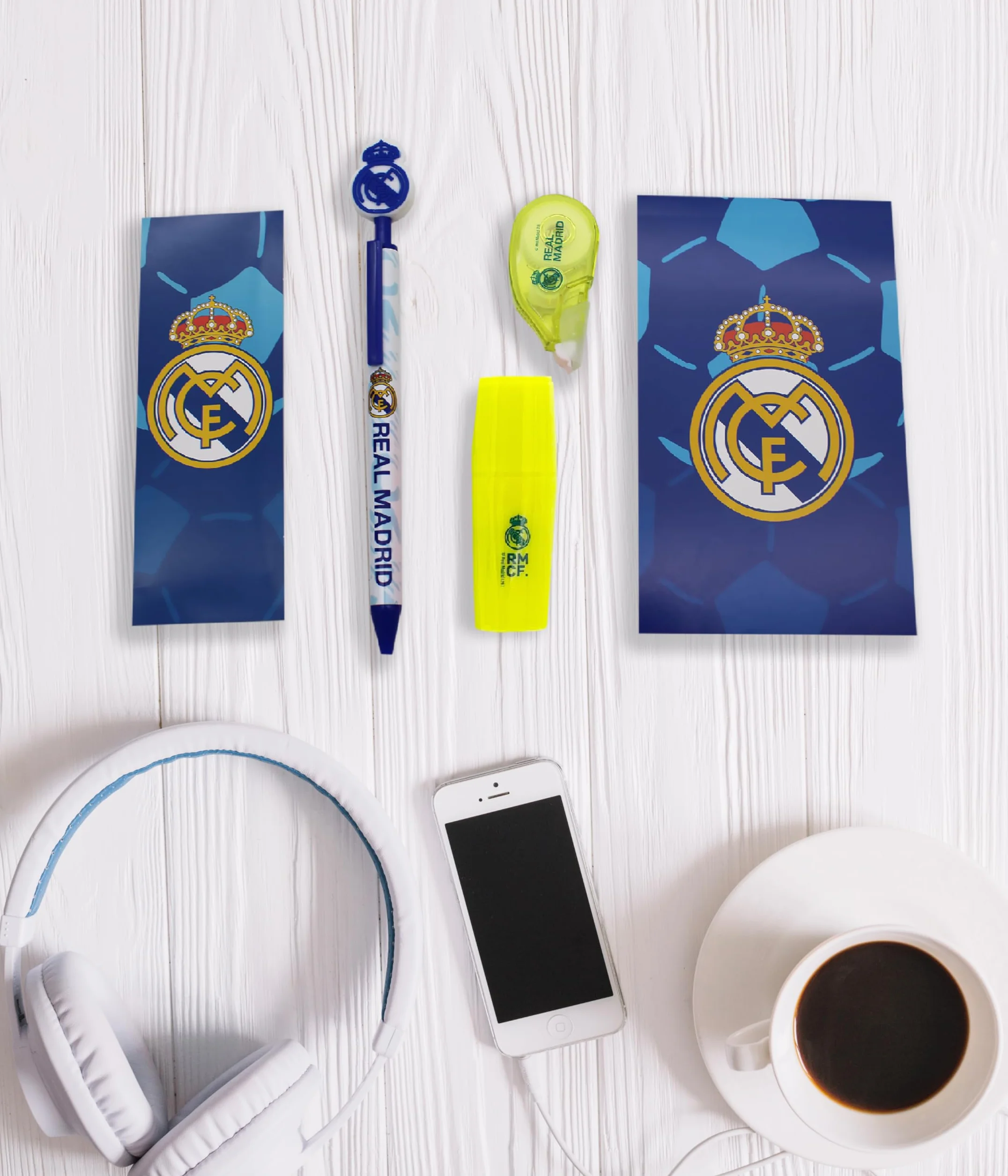Real Madrid Zestaw Papeterii Biały Oficjalny Produkt