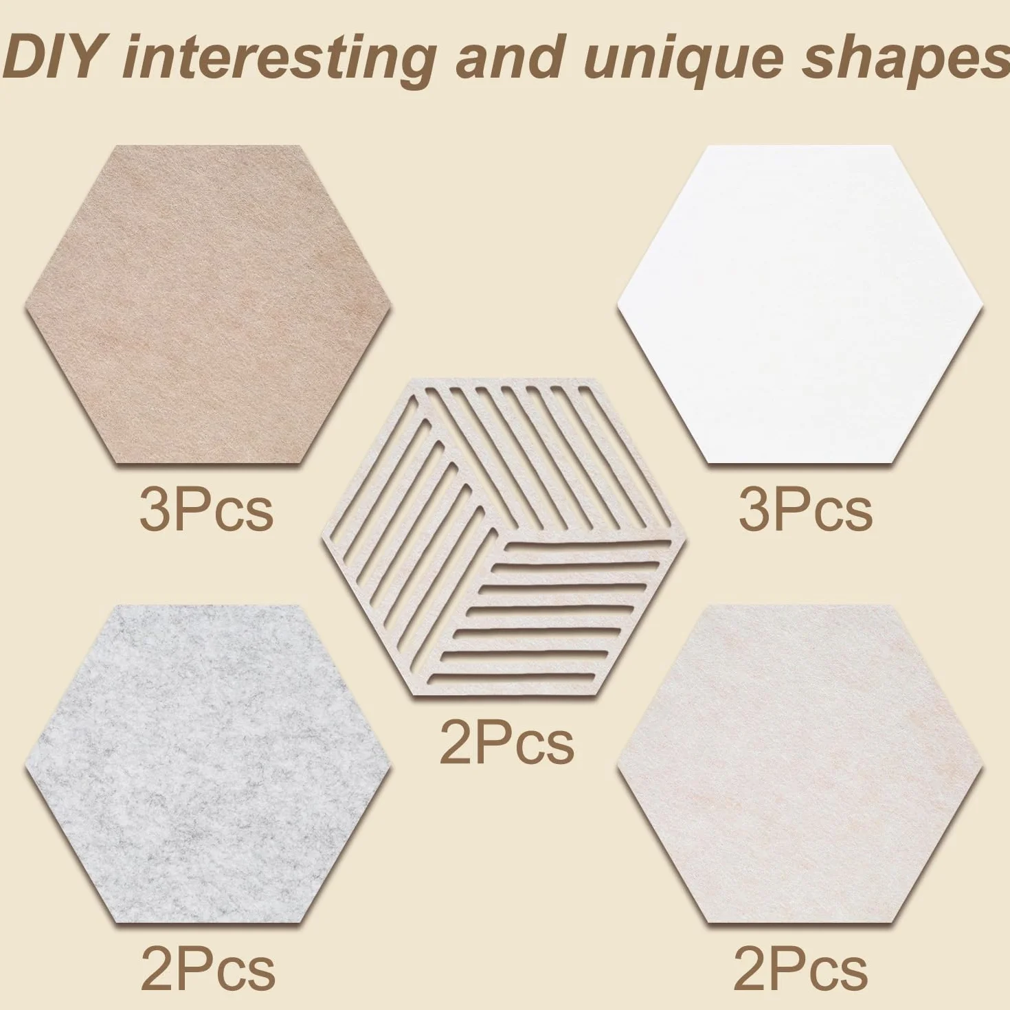 Acidea Sześciokątne tablice korkowe na ściany, samoprzylepne, DIY, filcowe płytki korkowe z 50 pinezkami, do biura, szkoły, domu, dekoracja ścienna, naklejki, notatki, zdjęcia, 12 szt