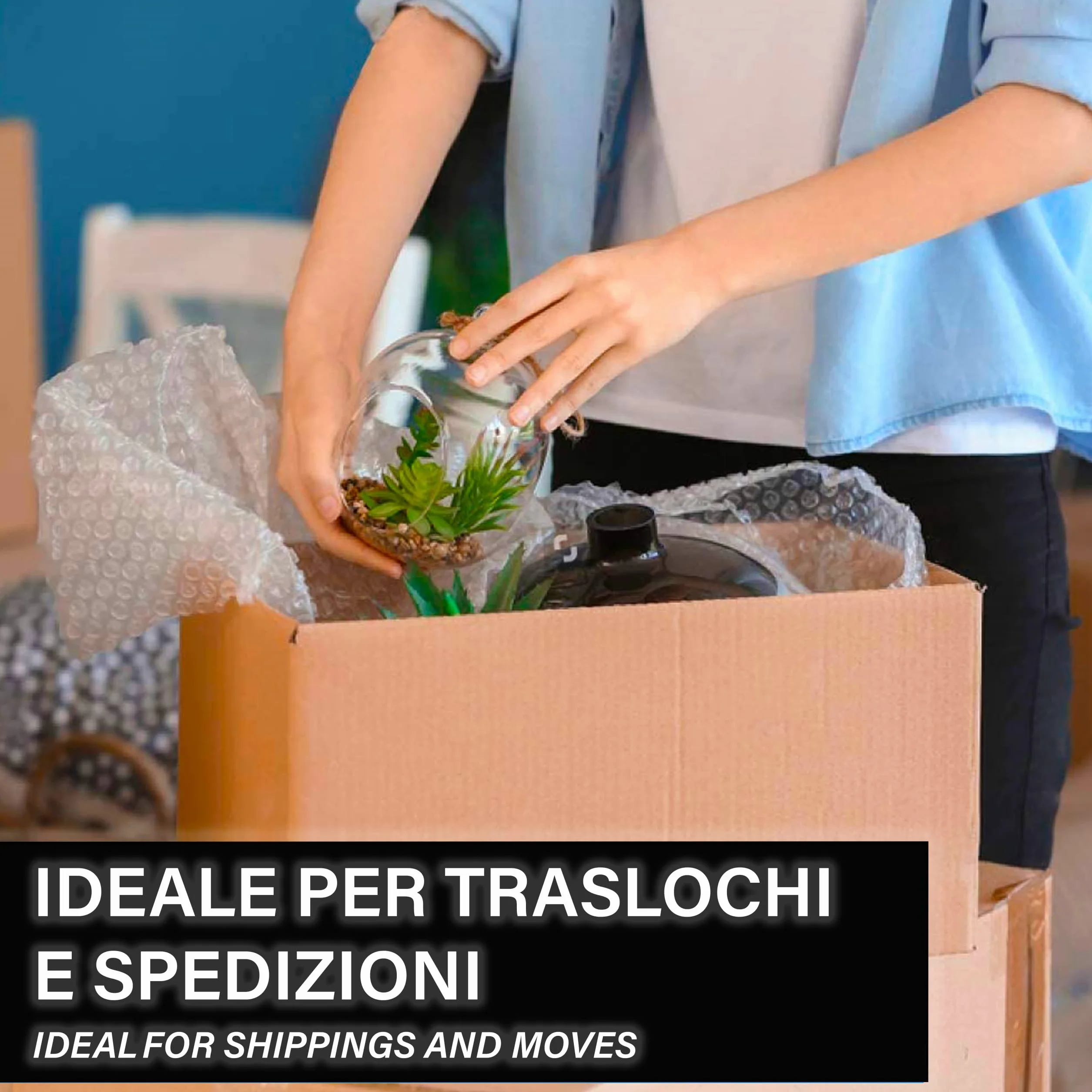 IPEA folia foliowa do pakowania i wysyłki – 10 metrów x 30 cm rolki – Made in Italy – pęcherzyki powietrza do ochrony, wyściółki, pakowania przedmiotów w transporcie – Odporny na rozdarcie i wstrząsy
