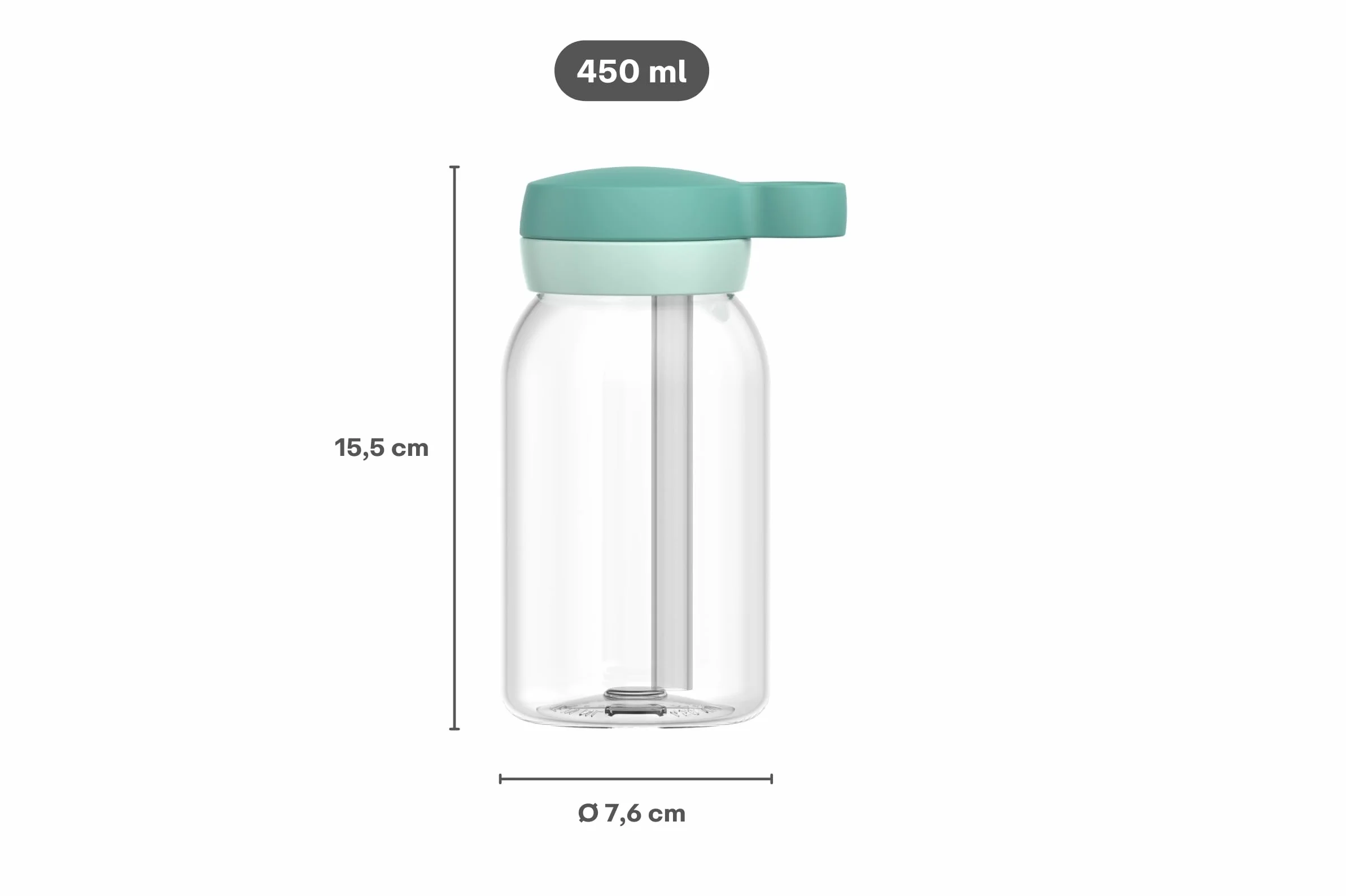 Mepal Butelka z Słomką Campus 450 ml Szczelna Do Zmywarki
