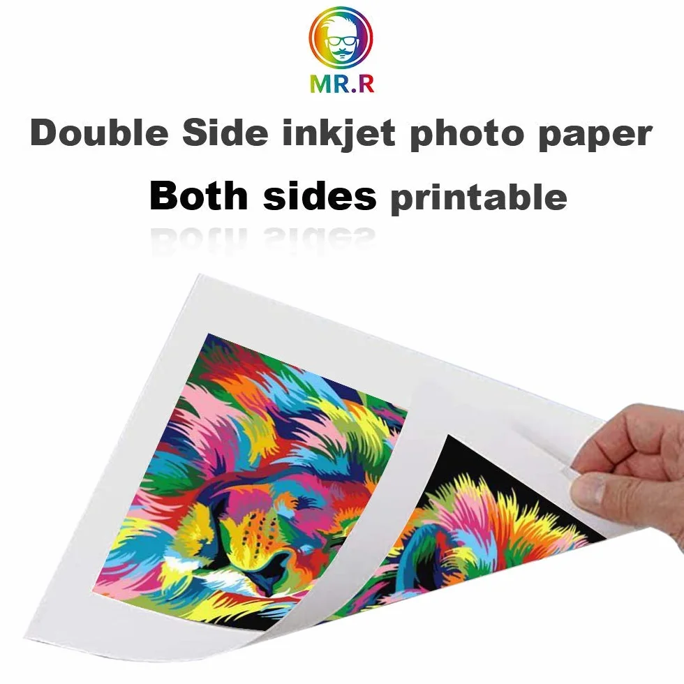 MR.R A4 300 gsm Podwójnie matowy papier fotograficzny Wodoodporny Jasny biały 100 arkuszy