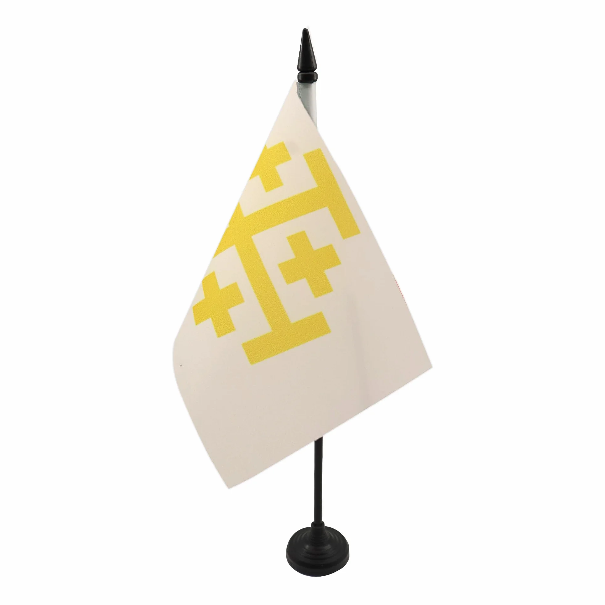 Drapeau de Table Royaume de Jérusalem, 21cm x 15cm