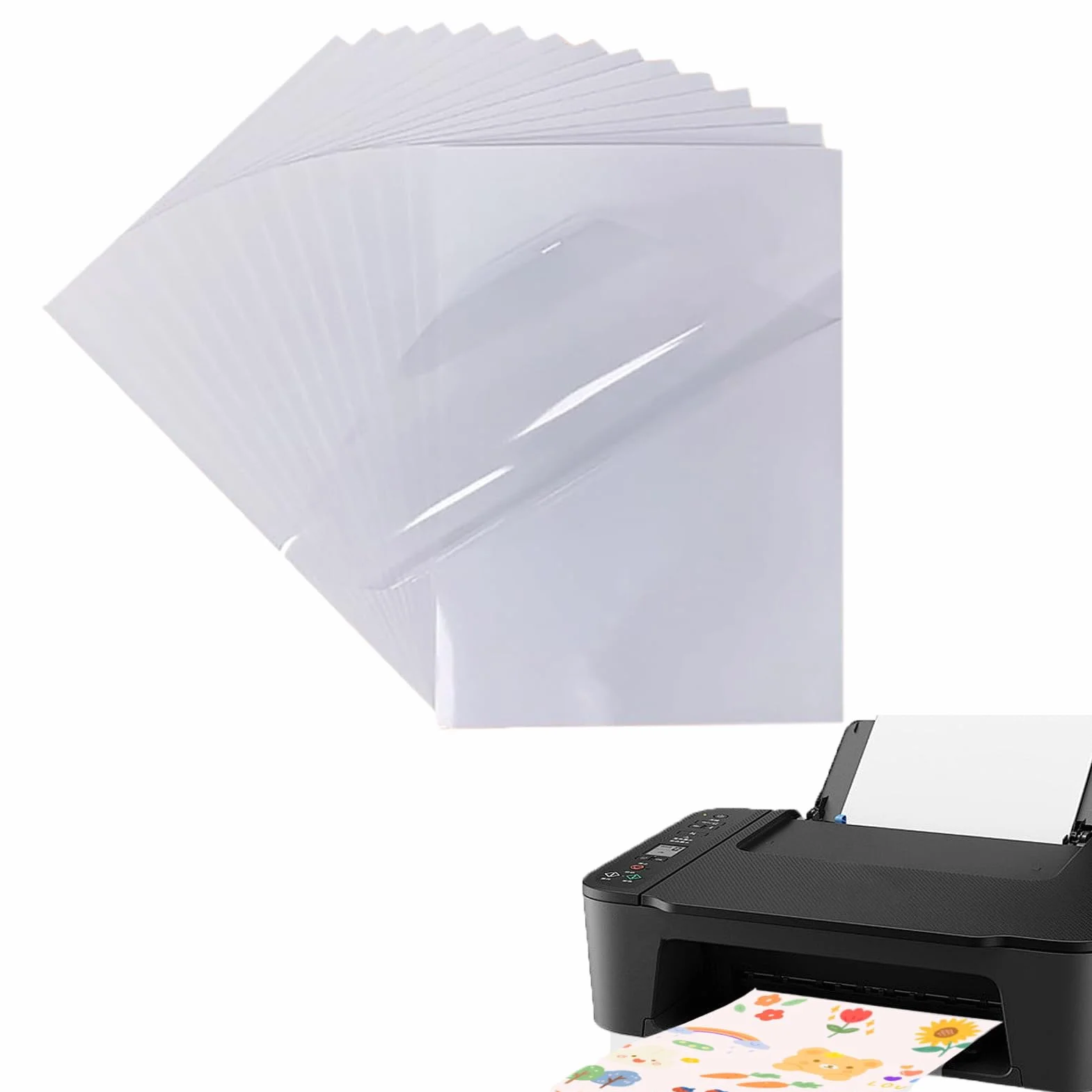 12 arkuszy Papierowe naklejki winylowe do drukarki atramentowej, samoprzylepnej do zadrukowania, folia samoprzylepna A4, papier samoprzylepny do drukowania laserowego i atramentowego