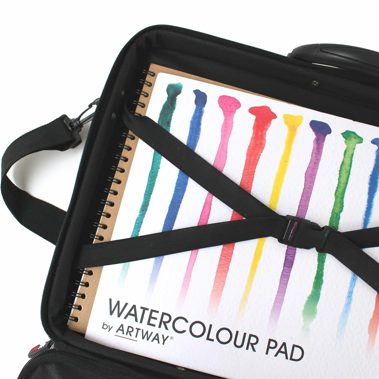 Artway A2 Art Portfolio Case teczka do przechowywania sztuki z uchwytem i paskiem na ramię czarna
