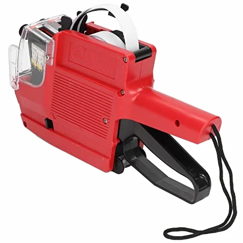 MX6600 Pistolet do Etykiet Cenowych 10 Cyfr 2 Linie ABS Czerwony Żółty Niebieski z Wałkiem Tuszu