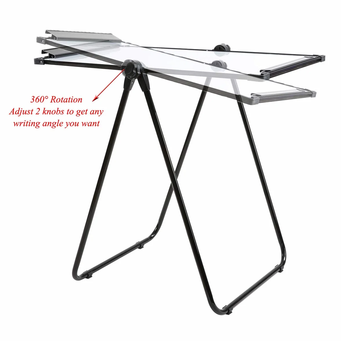 DOEWORKS Magnetyczny stojak w kształcie litery U 90 x 60 cm tablica dwustronna regulowana wysokość