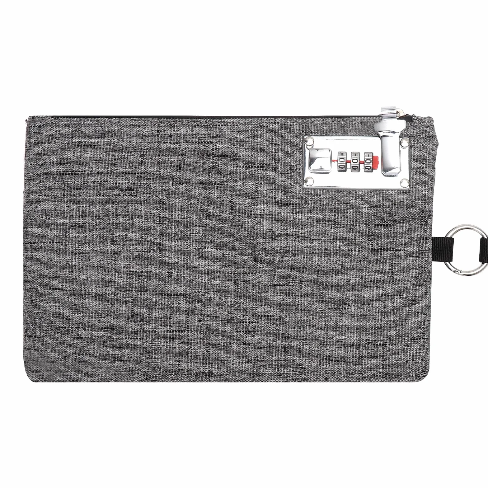 VOSSOT Portfel z zamkiem 25 x 17 cm, torba bankowa, zamek szyfrowy, zamykany portfel, wodoszczelny, odporny na przecięcie, na gotówkę, paszport, karty bankowe, dokumenty, inne wartościowe przedmioty