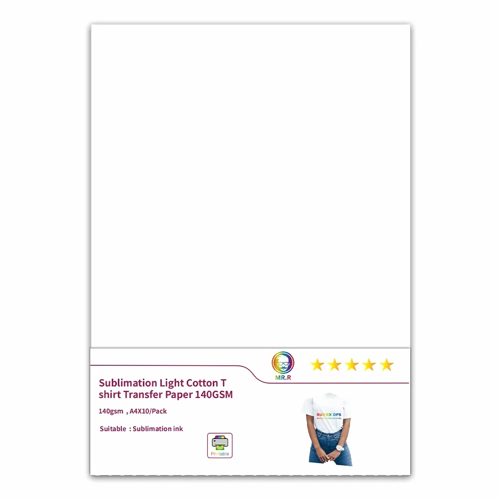 MR.R Sublimacja atrament jasny kolor T-shirt transfer ciepła prasa papier winylowy 140 g/m² do wszystkich jasnych materiałów bawełnianych kompatybilny ze wszystkimi atramentami