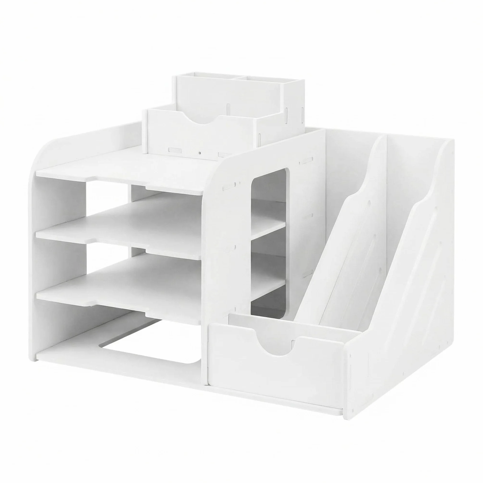 QWORK Taca na organizery na biurko, Organizer A4 Sorter do przechowywania papieru, 4-poziomowy