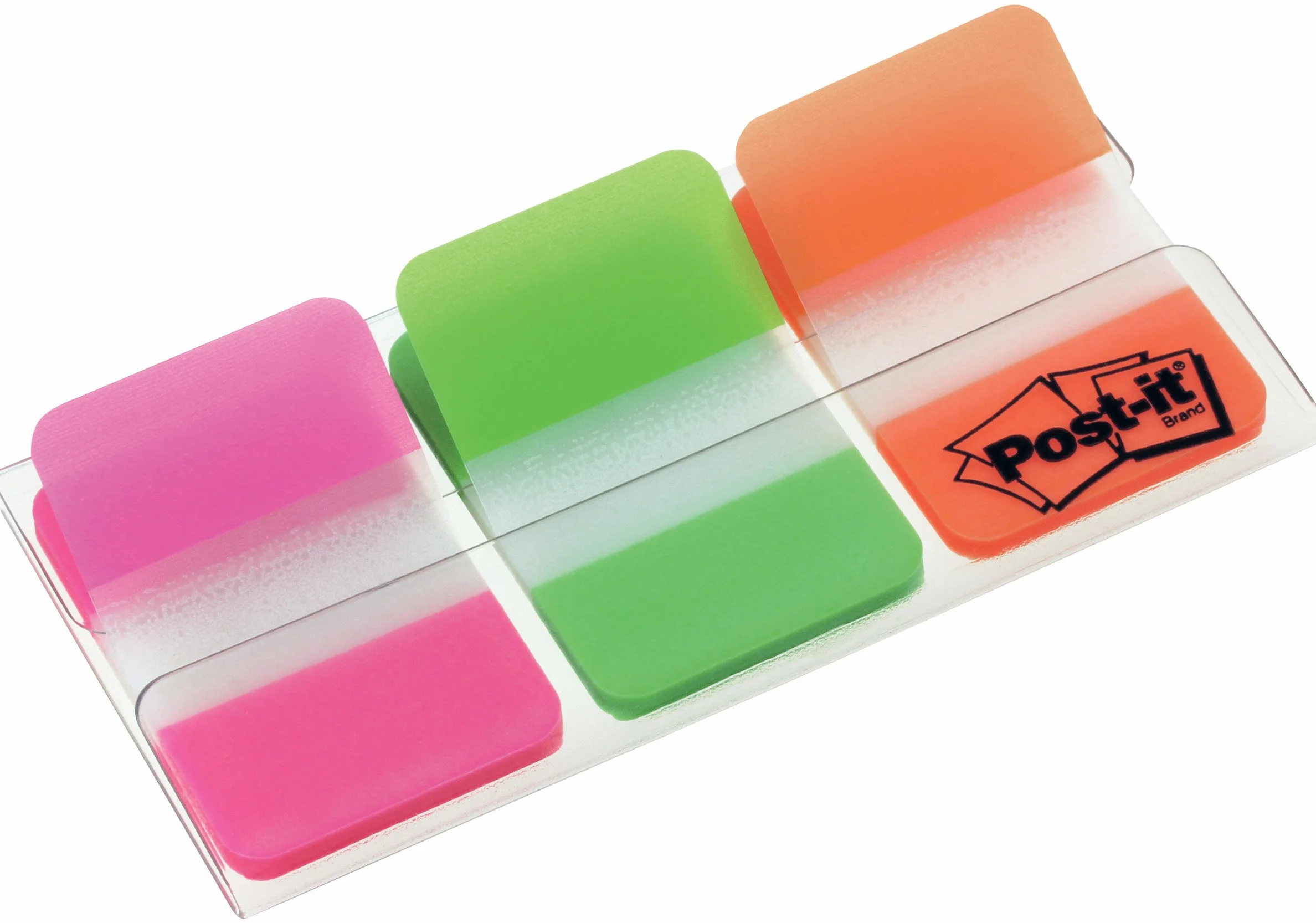 Post-it Index mocne zakładki na dokumenty, średnie, różne kolory, 1 dozownik, 66 zakładek, 25,4 mm x 38,1 mm, różowo-zielone, pomarańczowe, bardzo mocne samoprzylepne flagi do dokumentów i informacji