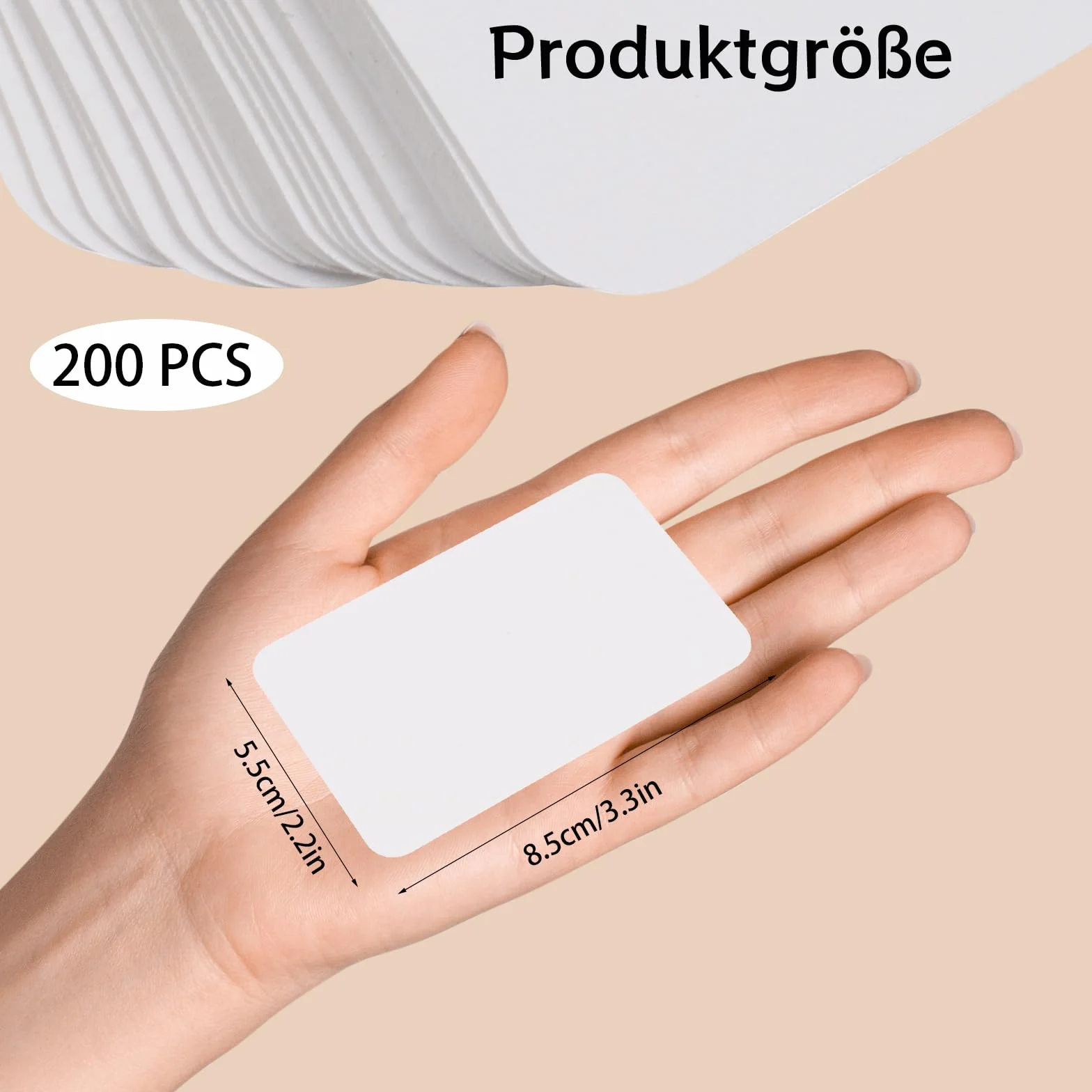 Yoosso 200 arkuszy fiszek pustych, 8,5 x 5,5 cm, puste kartki papierowe, 350 g/m², białe kartki z papieru typu kraft, do samodzielnego ozdobienia, do szkoły, biura, słownictwa, nauki