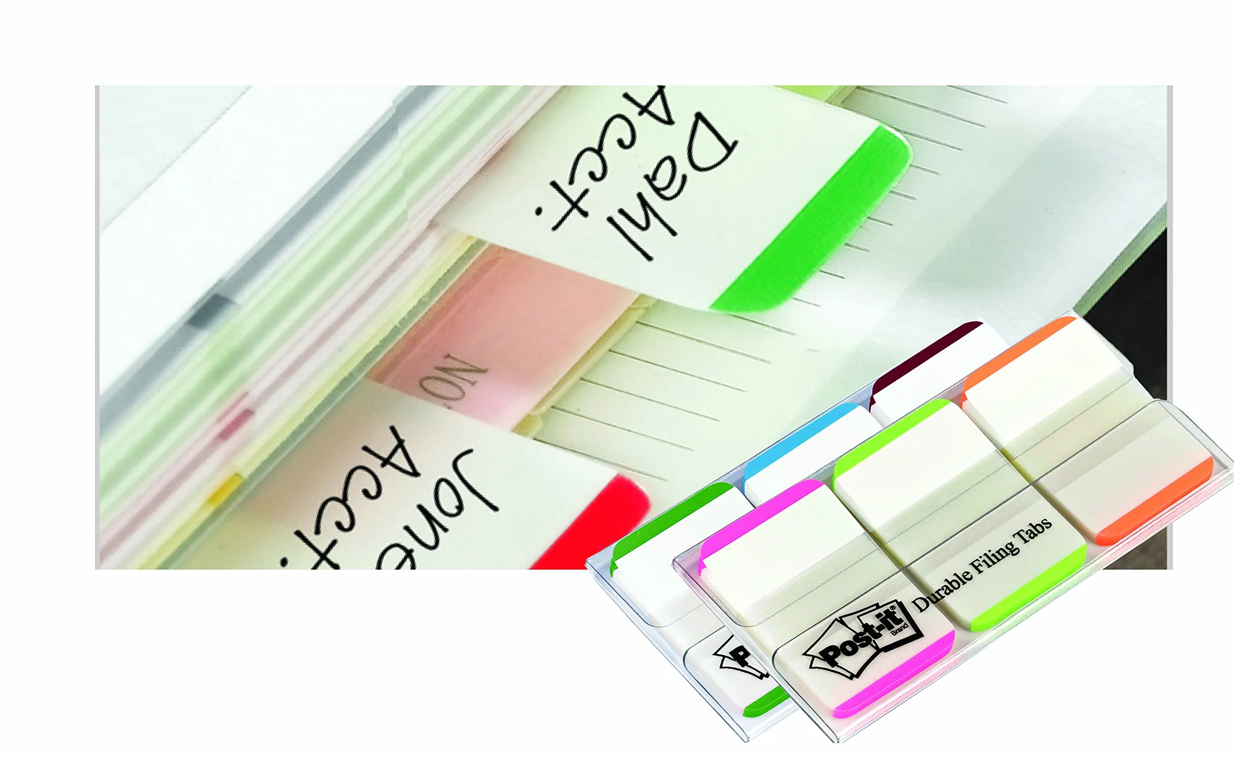 Post-it Index mocne zakładki na dokumenty, średnie, różne kolory, 1 dozownik, 66 zakładek, 25,4 mm x 38,1 mm, różowo-zielone, pomarańczowe, bardzo mocne samoprzylepne flagi do dokumentów i informacji