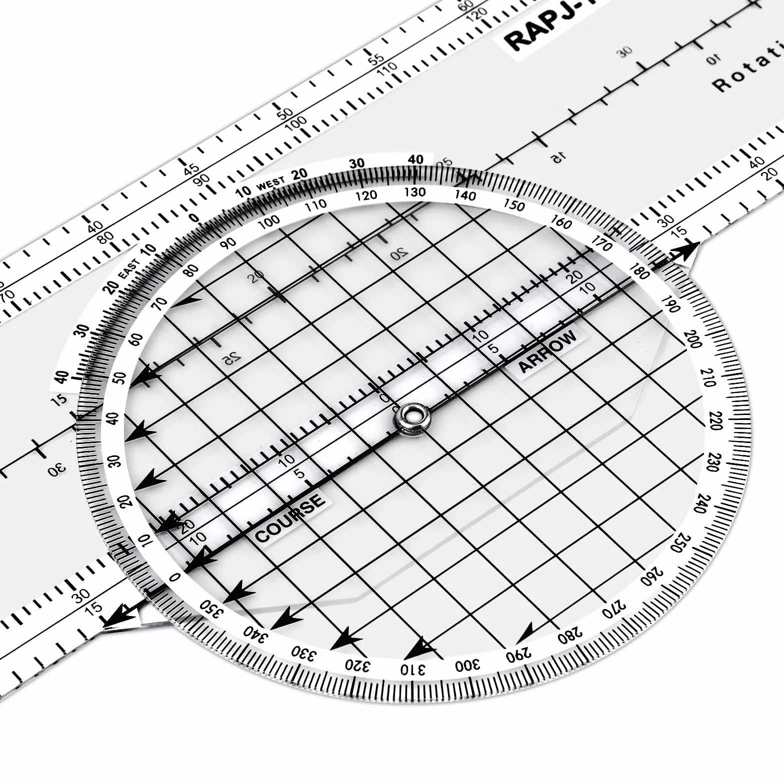 Medarchitect Ploter lotniczy z 8 funkcjami do akcesoriów studenckich pilotów, obrotowy azymut, wykresy WAC, ploter nawigacji powietrznej, 34 cm