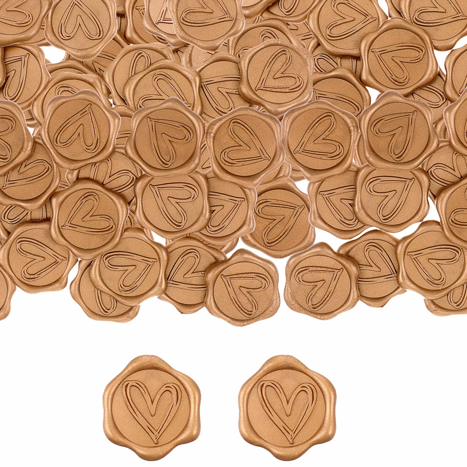 Samoprzylepne pieczęci woskowe w kształcie serca 25 sztuk na zaproszenia ślubne