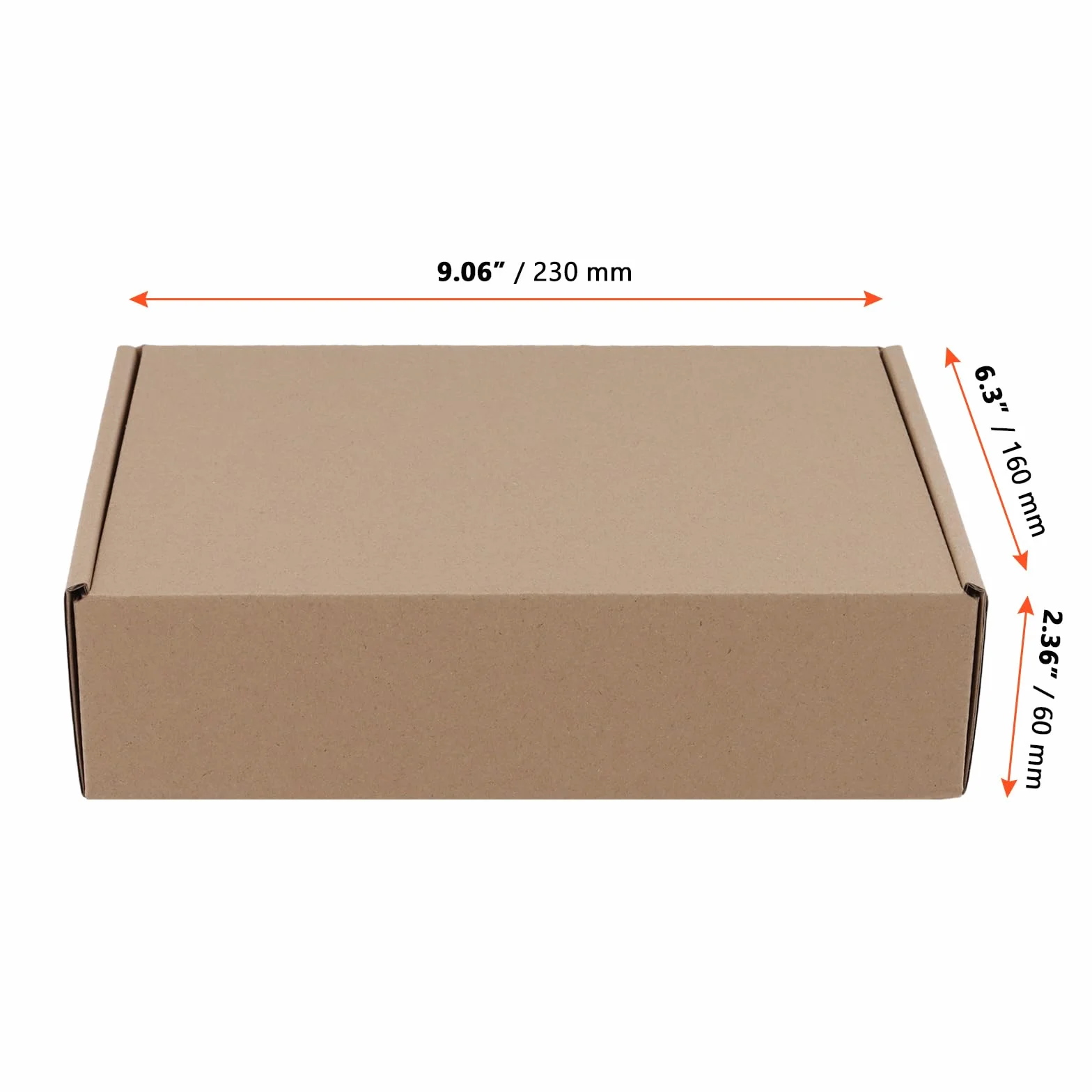 SINJEUN 30 sztuk karton wysyłkowych 230 x 160 x 60 mm, brązowe do pakowania, transportu